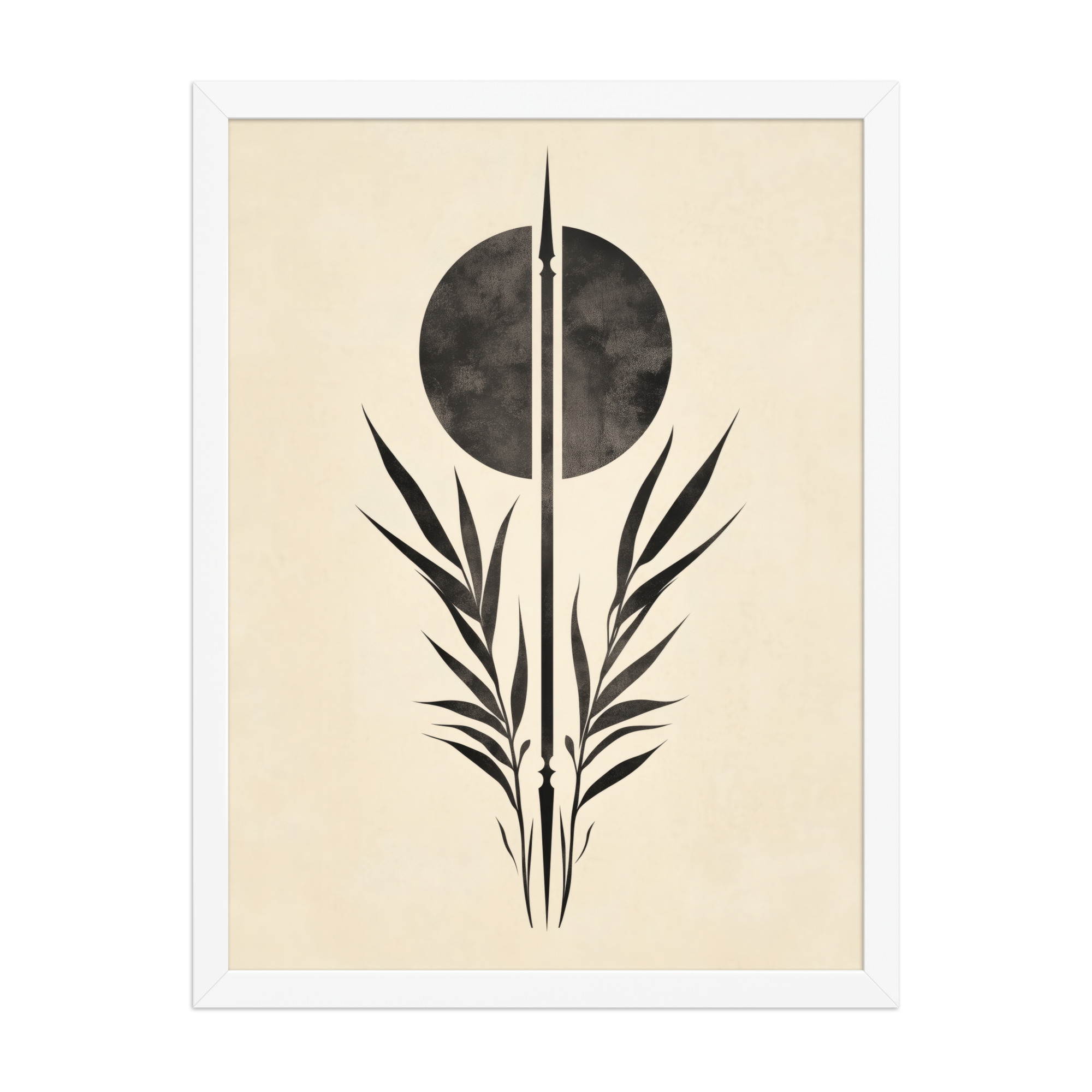 enhanced-matte-paper-framed-poster-in-white-18x24-front-68f89857c7c34.jpg Zen Botanical Emblem — Minimal Botanical Ink Wall Art — Framed Poster - Image 16