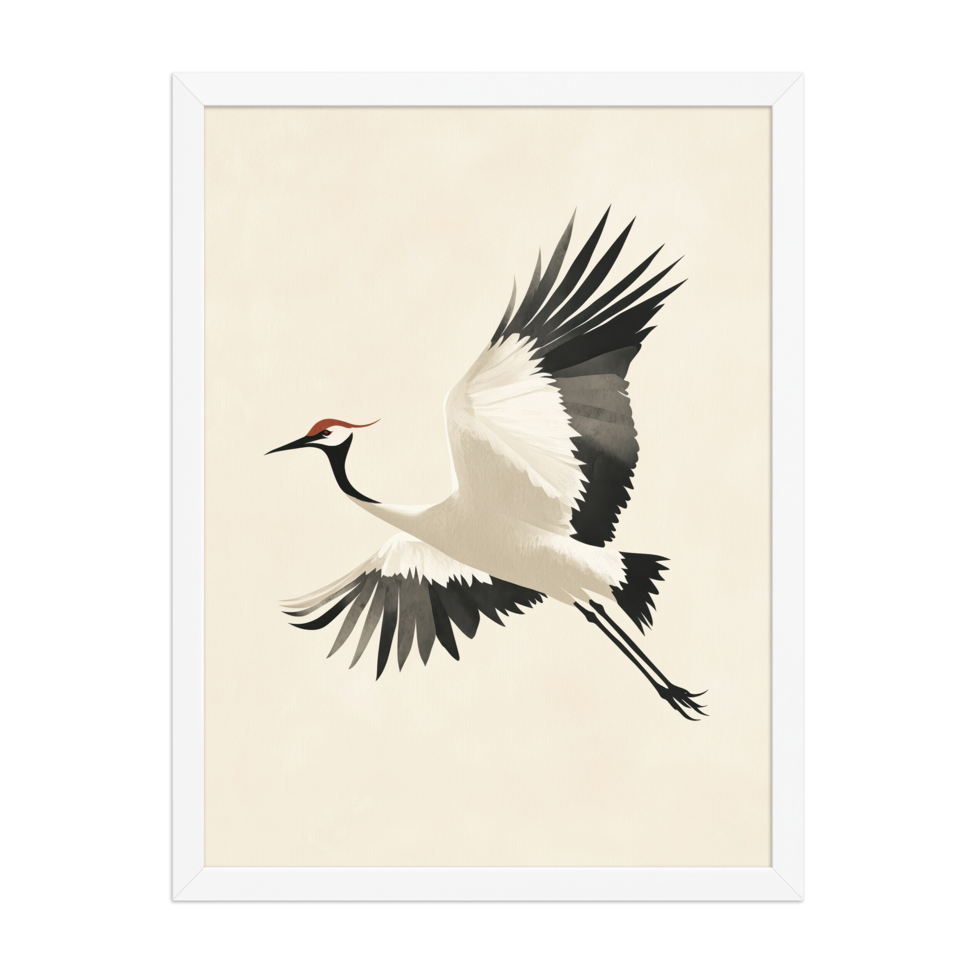 enhanced-matte-paper-framed-poster-in-white-18x24-front-68f90047ca451.jpg Graceful Crane in Flight — Red-Crowned Flying Crane Wall Art — Framed Poster - Image 22
