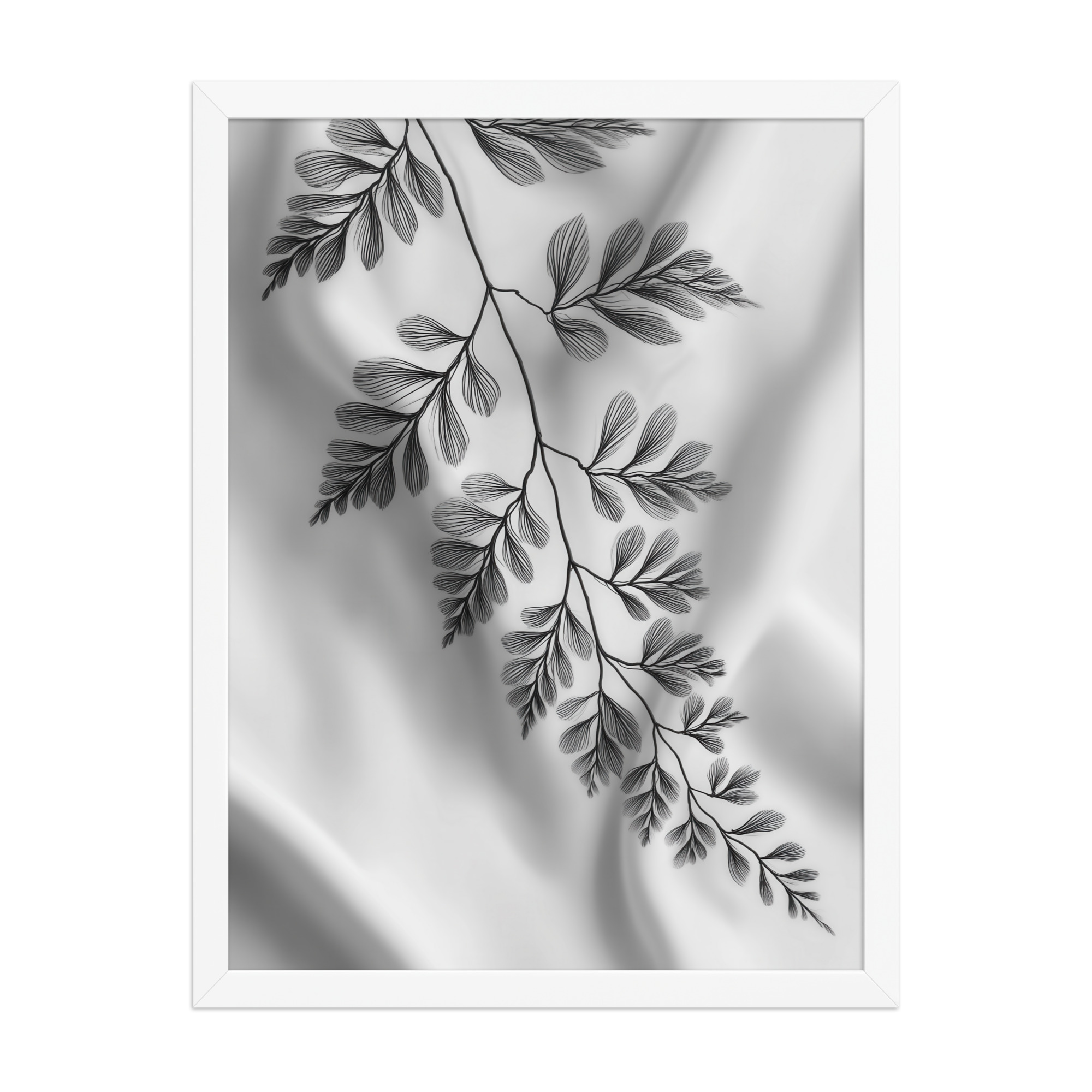enhanced-matte-paper-framed-poster-in-white-18x24-front-68f909383e8d0.jpg Fern of Still Shadows — Botanical Ink Wall Decor — Framed Poster - Image 13