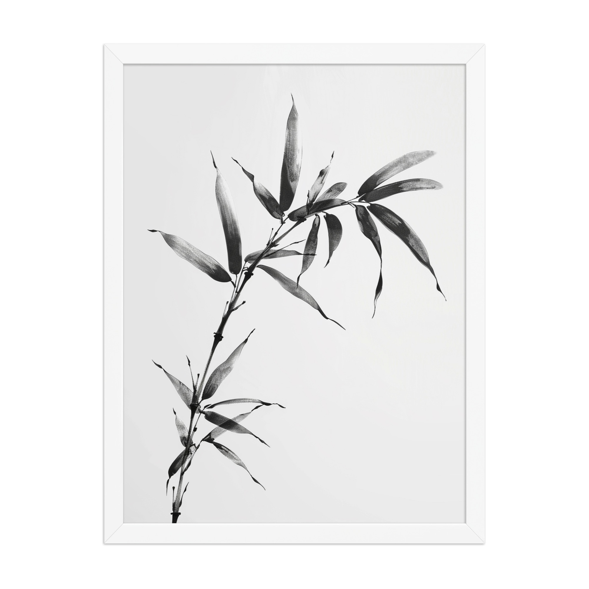 enhanced-matte-paper-framed-poster-in-white-18x24-front-68f921a999850.jpg Minimalist Bamboo — Sumi-e Black Ink Wall Art — Framed Poster - Image 17