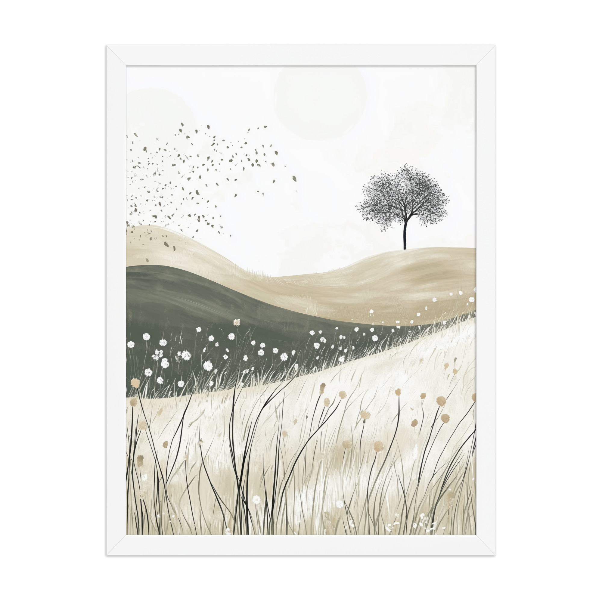 enhanced-matte-paper-framed-poster-in-white-18x24-front-68f923618986e.jpg Still Horizons — Neutral Minimalist Landscape Wall Art — Framed Poster - Image 19