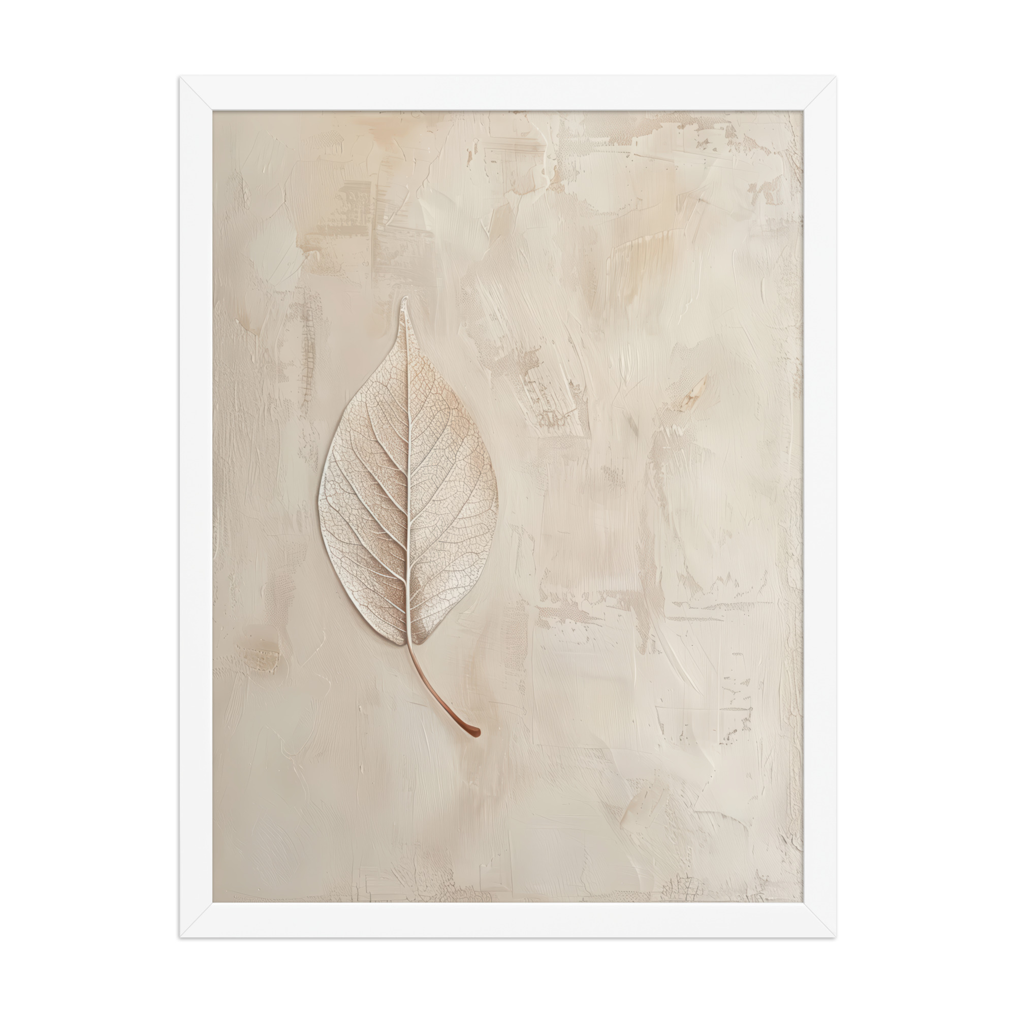 enhanced-matte-paper-framed-poster-in-white-18x24-front-68f9c345b3e39.jpg Wabi-Sabi Leaf II — Neutral Textured Botanical Wall Art — Framed Poster - Image 22