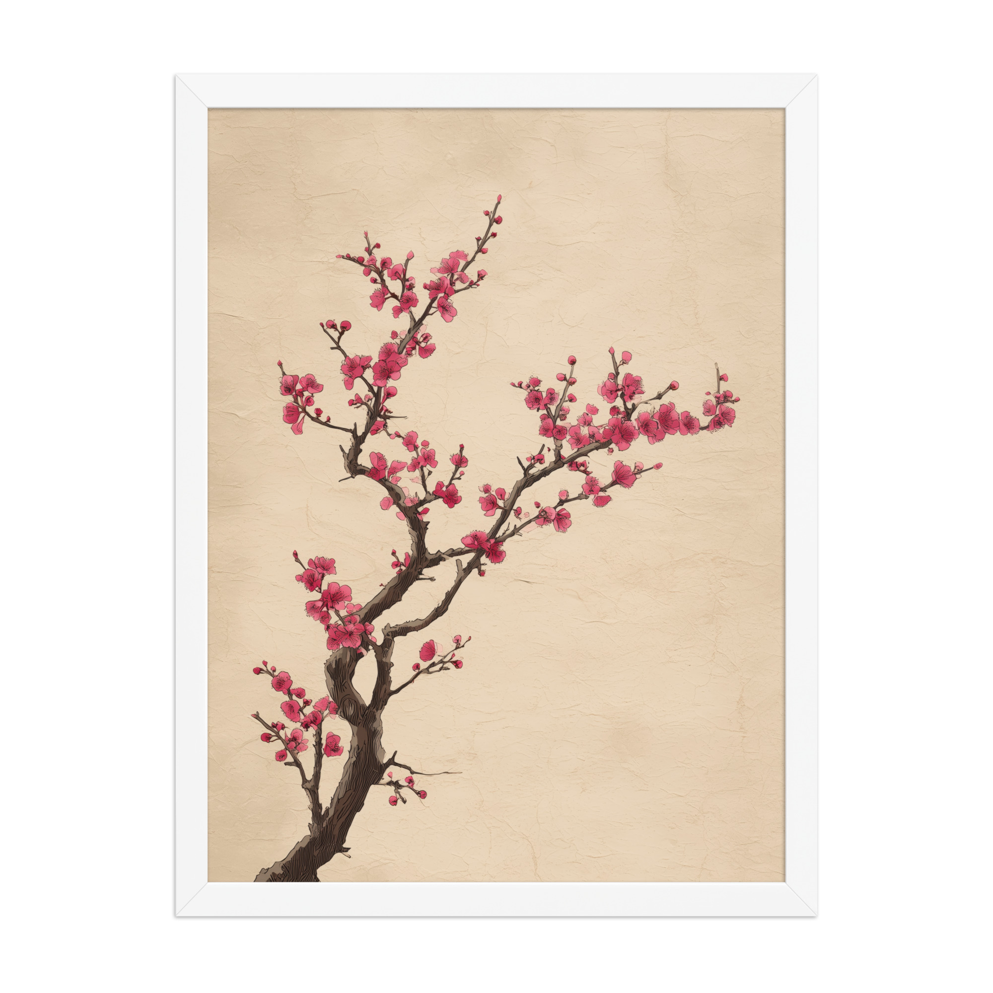 enhanced-matte-paper-framed-poster-in-white-18x24-front-68f9c4a5c5b14.jpg Plum Blossom Branch — Japanese Ink Illustration Wall Decor — Framed Poster - Image 19