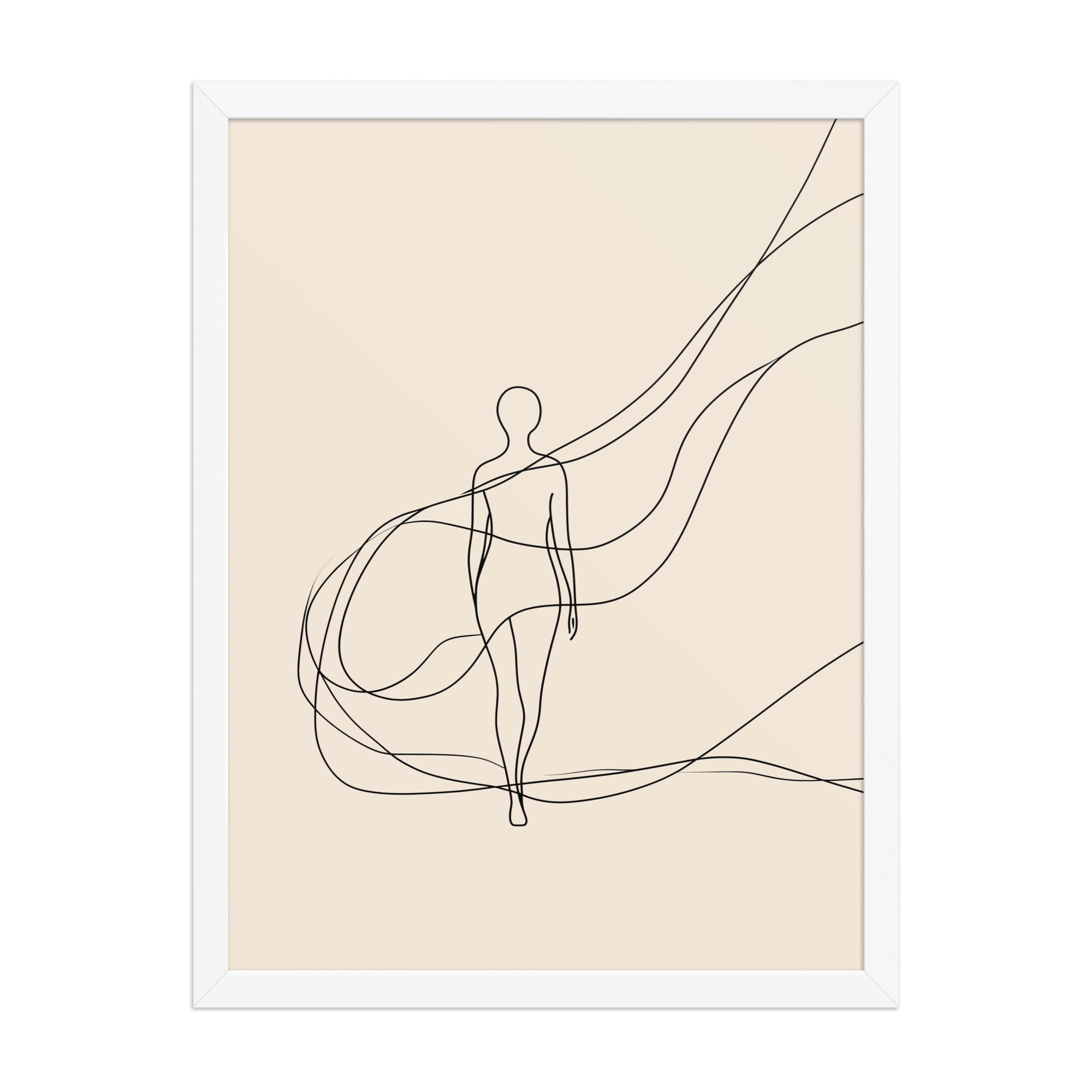 enhanced-matte-paper-framed-poster-in-white-18x24-front-68f9c6918ace8.jpg Graceful Flow — Minimalist Single-Line Figure Wall Art — Framed Poster - Image 16