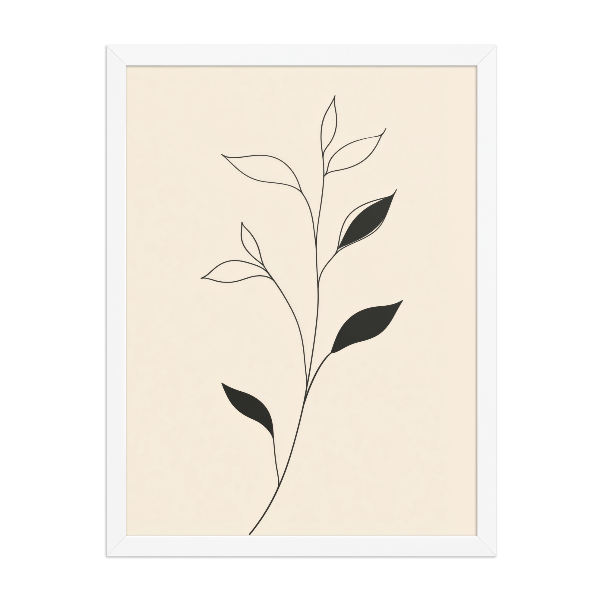 enhanced-matte-paper-framed-poster-in-white-18x24-front-68f9c6992c1bf.jpg Contrast in Nature — Minimalist Botanical Line Art — Framed Poster - Image 19