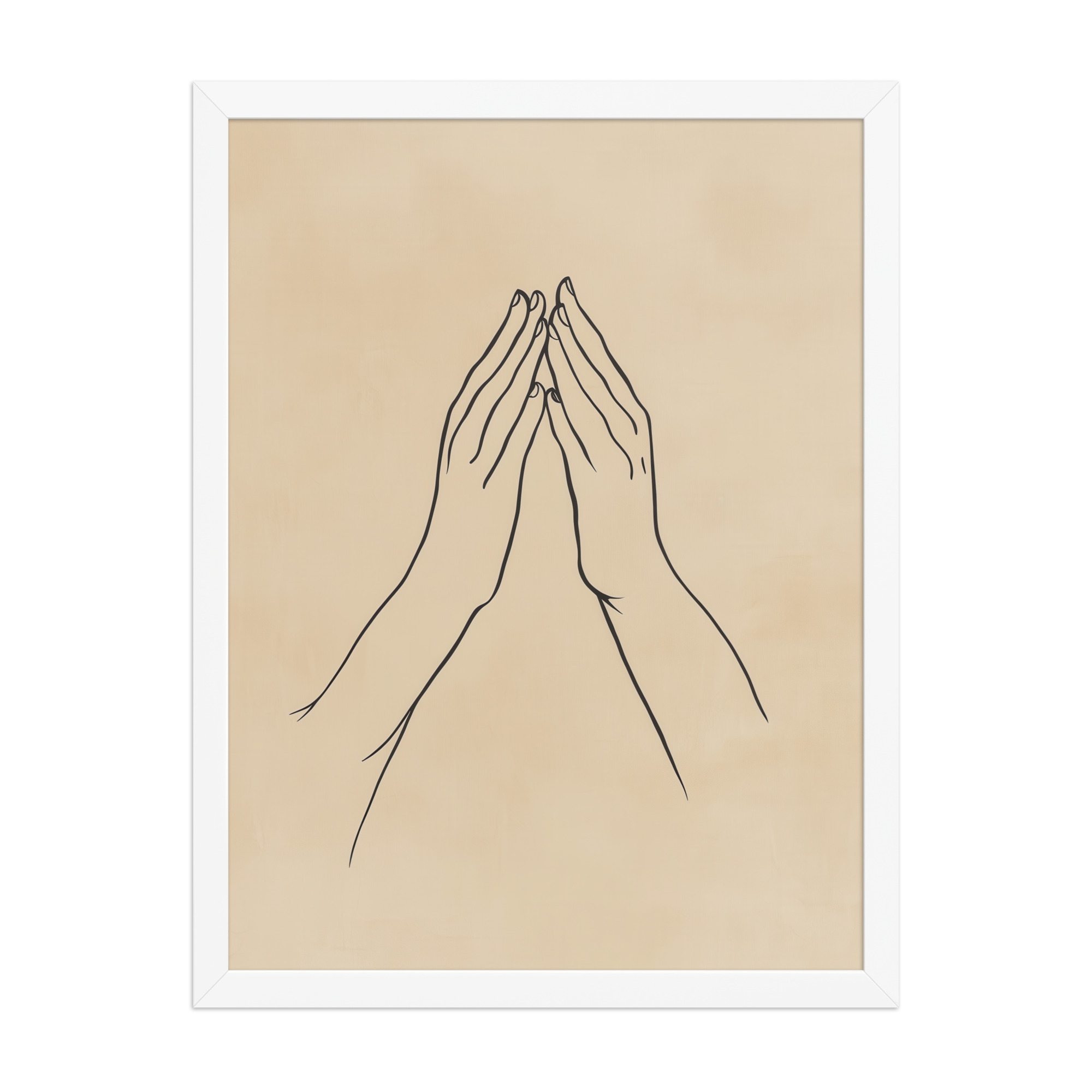 enhanced-matte-paper-framed-poster-in-white-18x24-front-68f9c77c72356.jpg Gyan Mudra Hands — Minimal Gesture Yoga Line Wall Decor — Framed Poster - Image 19