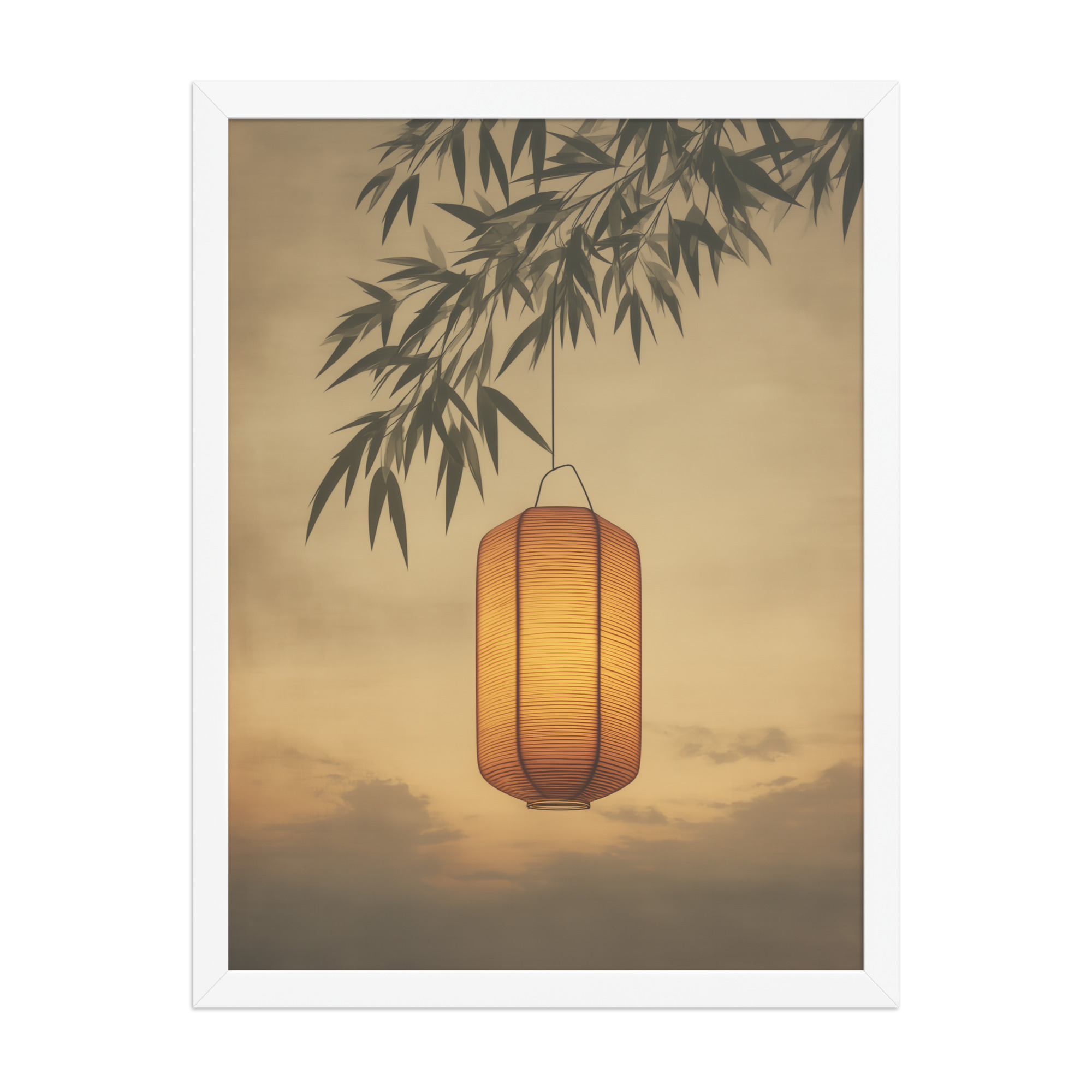 enhanced-matte-paper-framed-poster-in-white-18x24-front-68f9cb4c47854.jpg Lantern Glow — Japanese Lantern Minimal Wall Decor — Framed Poster - Image 19