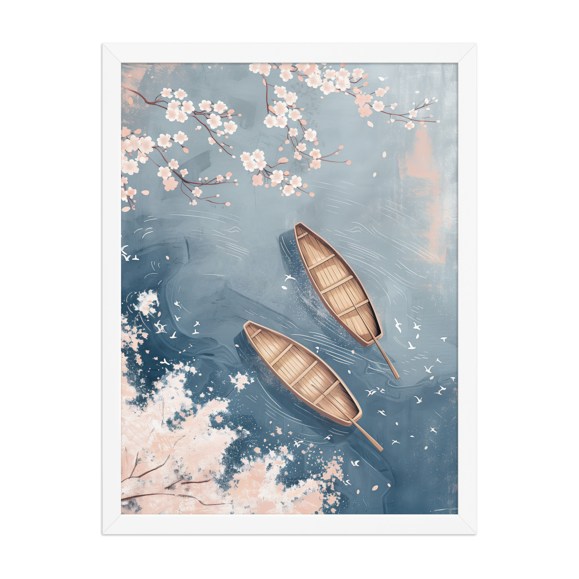 enhanced-matte-paper-framed-poster-in-white-18x24-front-68f9cb8accc55.jpg Cherry Blossom Drifting — Sakura River Landscape Wall Art — Framed Poster - Image 16