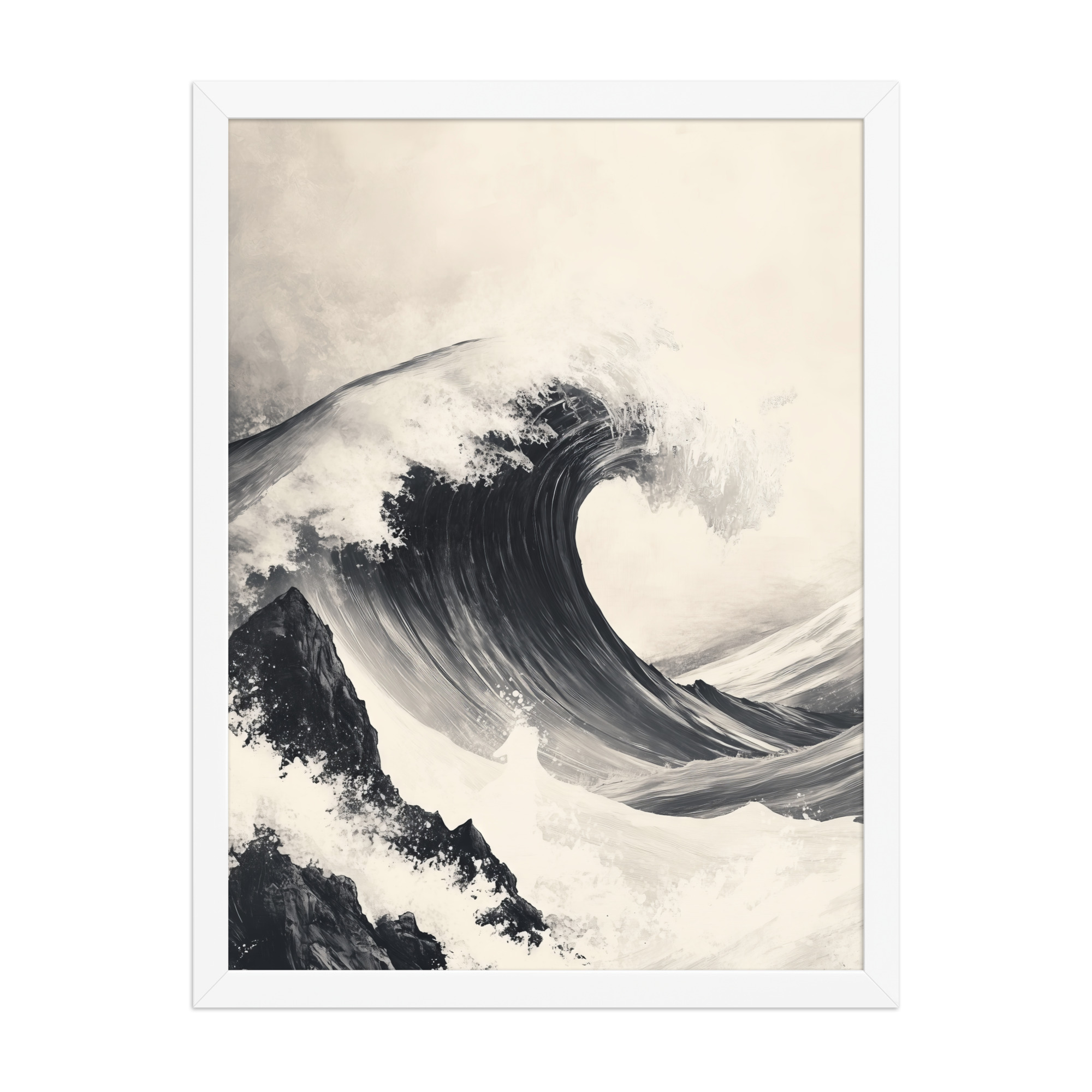 enhanced-matte-paper-framed-poster-in-white-18x24-front-68f9cd956f83e.jpg Tidal Harmony — Japanese Wave Minimal Seascape Wall Art — Framed Poster - Image 19