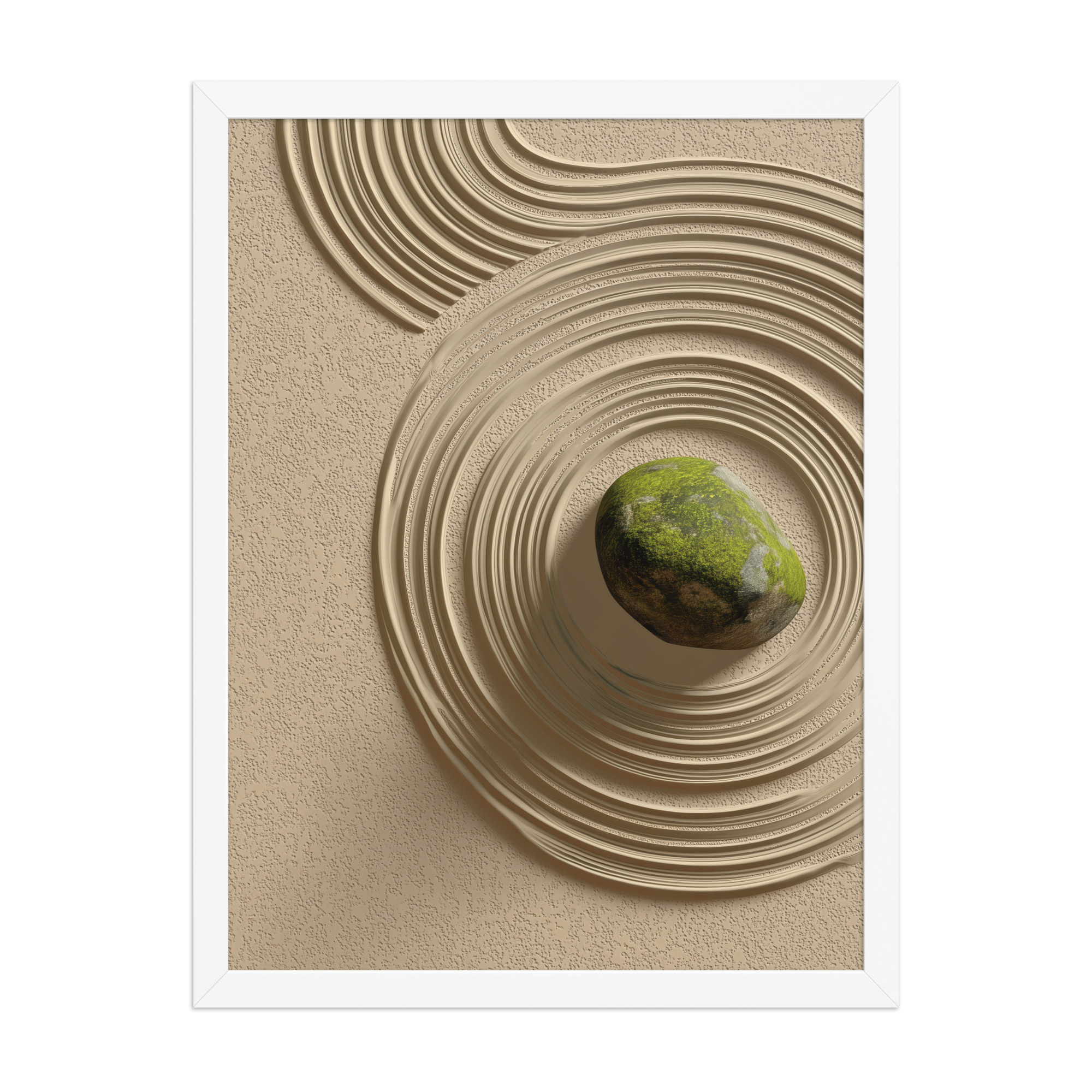 enhanced-matte-paper-framed-poster-in-white-18x24-front-68f9e5b7c7ffa.jpg Zen Garden Harmony – Moss Stone I Minimal Wall Art – Framed Poster - Image 19