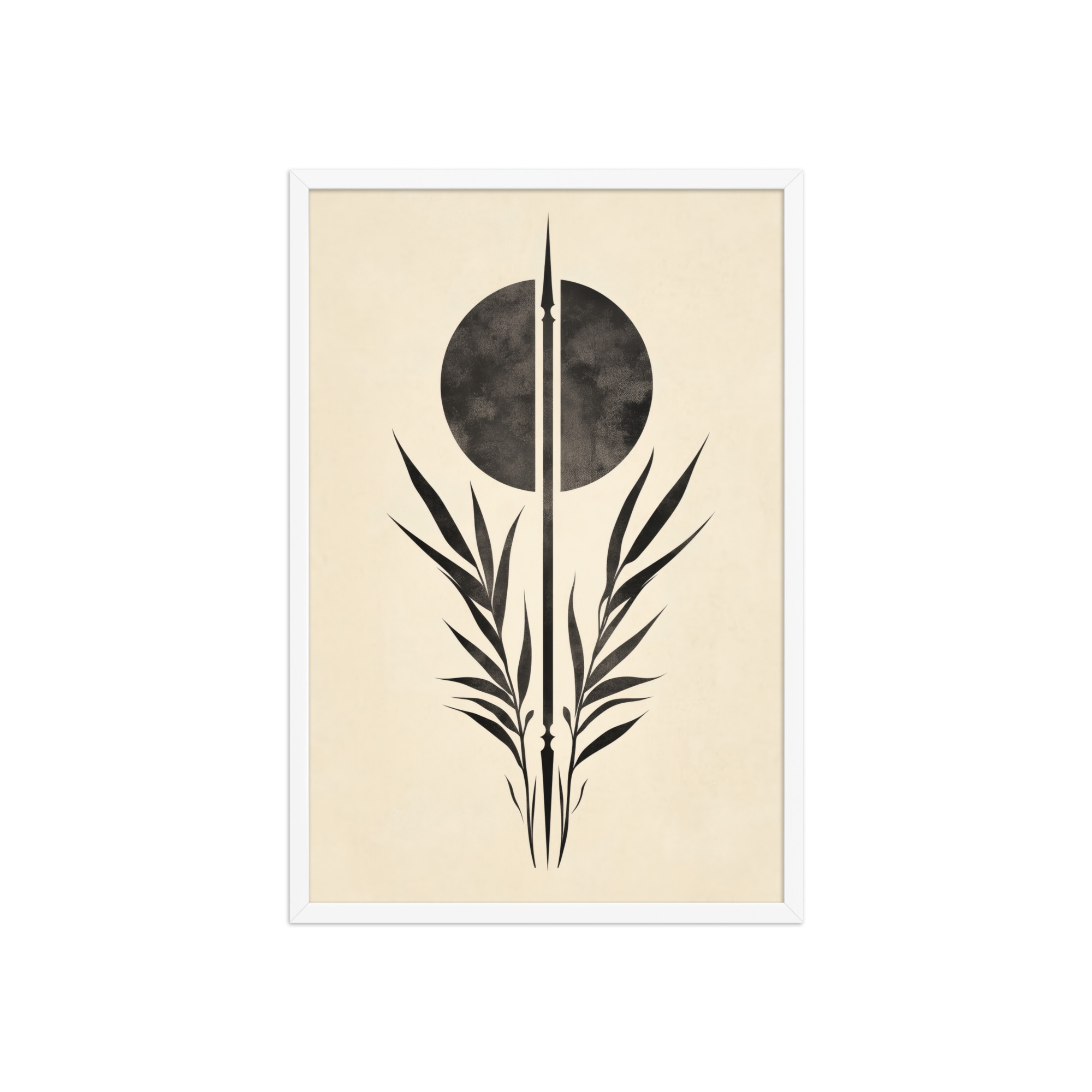 enhanced-matte-paper-framed-poster-in-white-20x30-front-68f89857c7cc0.jpg Zen Botanical Emblem — Minimal Botanical Ink Wall Art — Framed Poster - Image 17