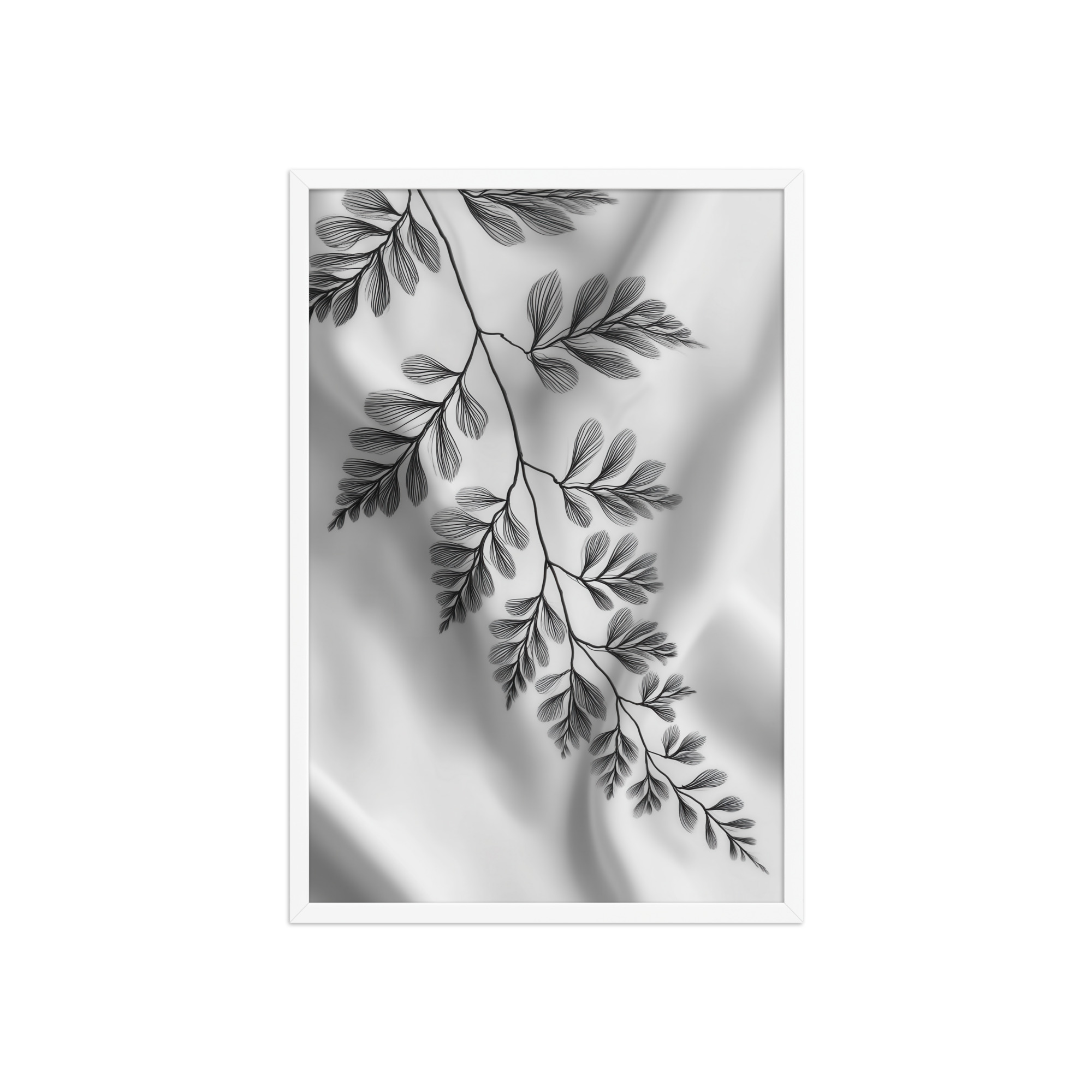enhanced-matte-paper-framed-poster-in-white-20x30-front-68f909383e9e3.jpg Fern of Still Shadows — Botanical Ink Wall Decor — Framed Poster - Image 14