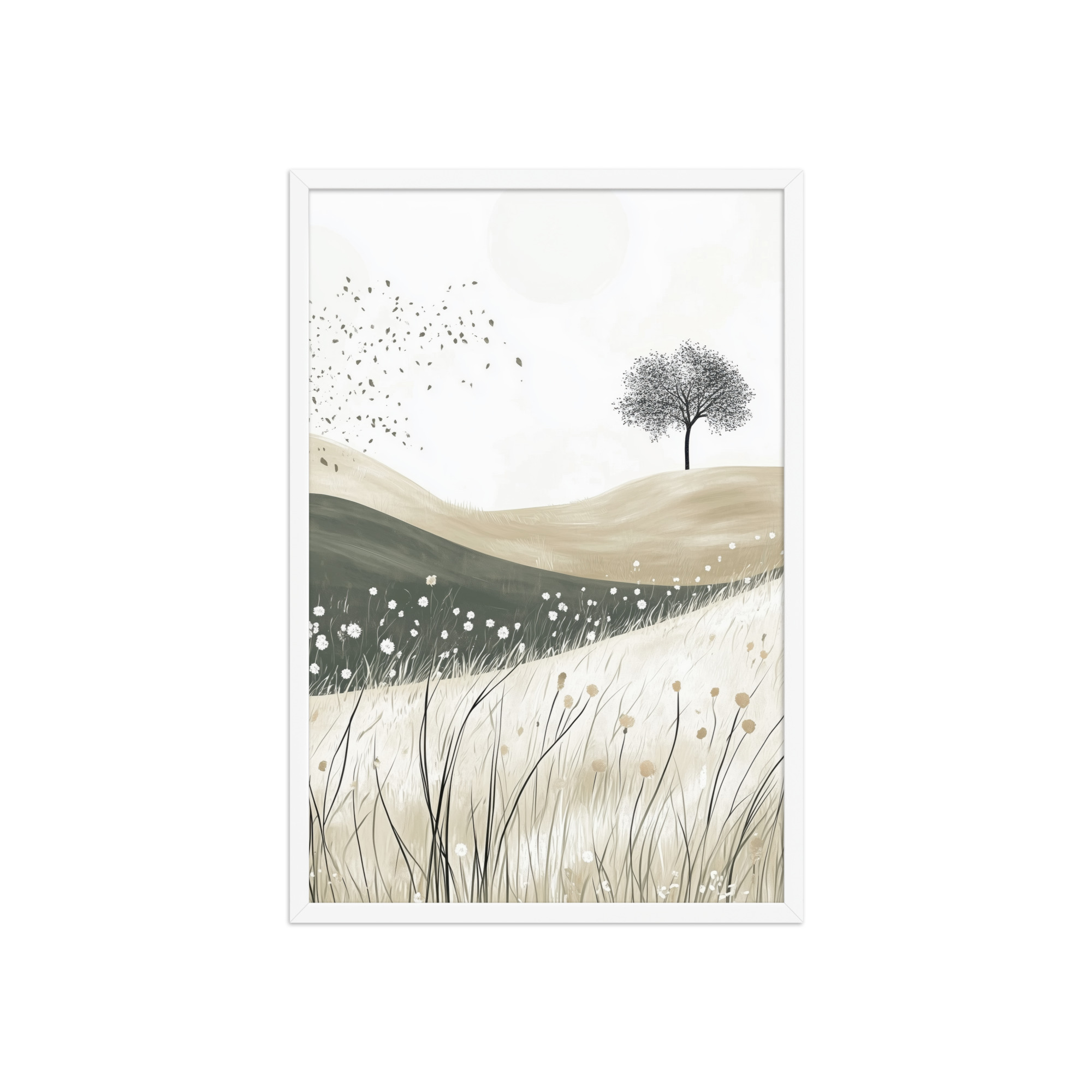 enhanced-matte-paper-framed-poster-in-white-20x30-front-68f923618994c.jpg Still Horizons — Neutral Minimalist Landscape Wall Art — Framed Poster - Image 20