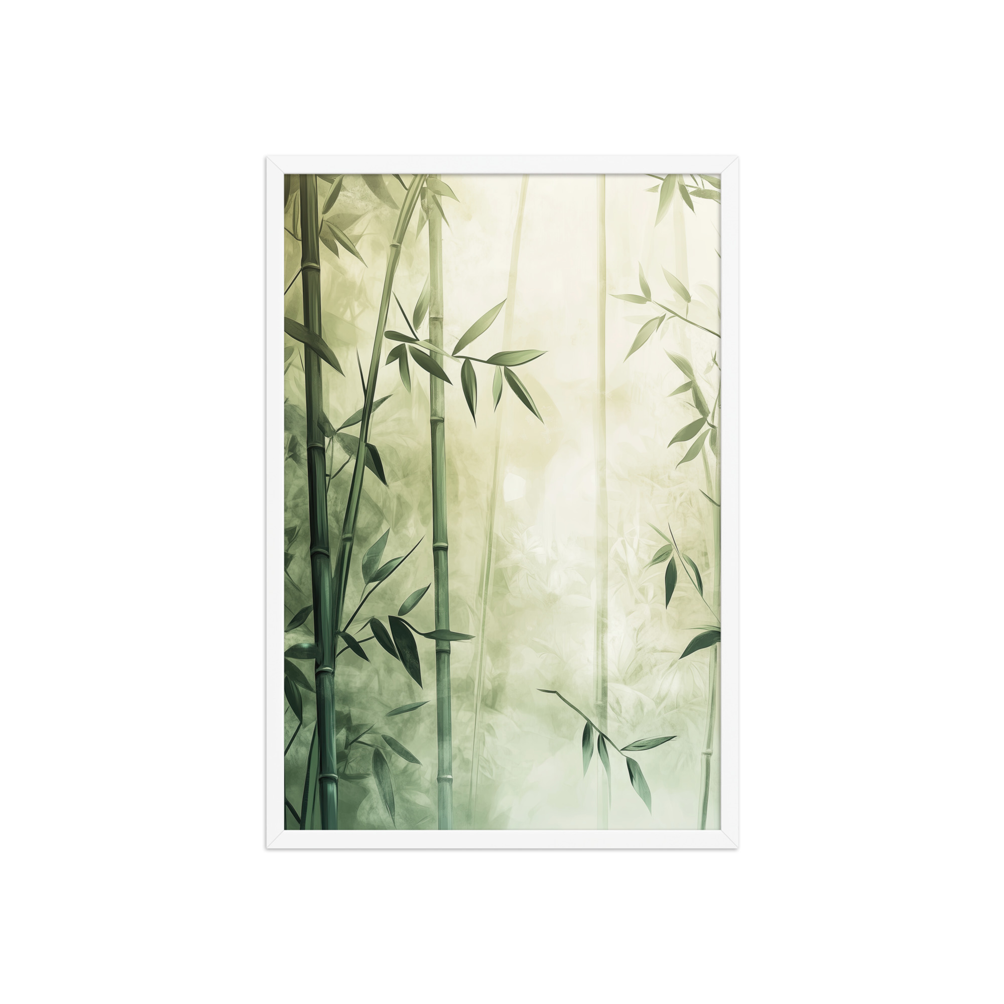 enhanced-matte-paper-framed-poster-in-white-20x30-front-68f925ef848e3.jpg Whispering Bamboo Forest — Japandi Nature Botanical Wall Decor — Framed Poster - Image 17