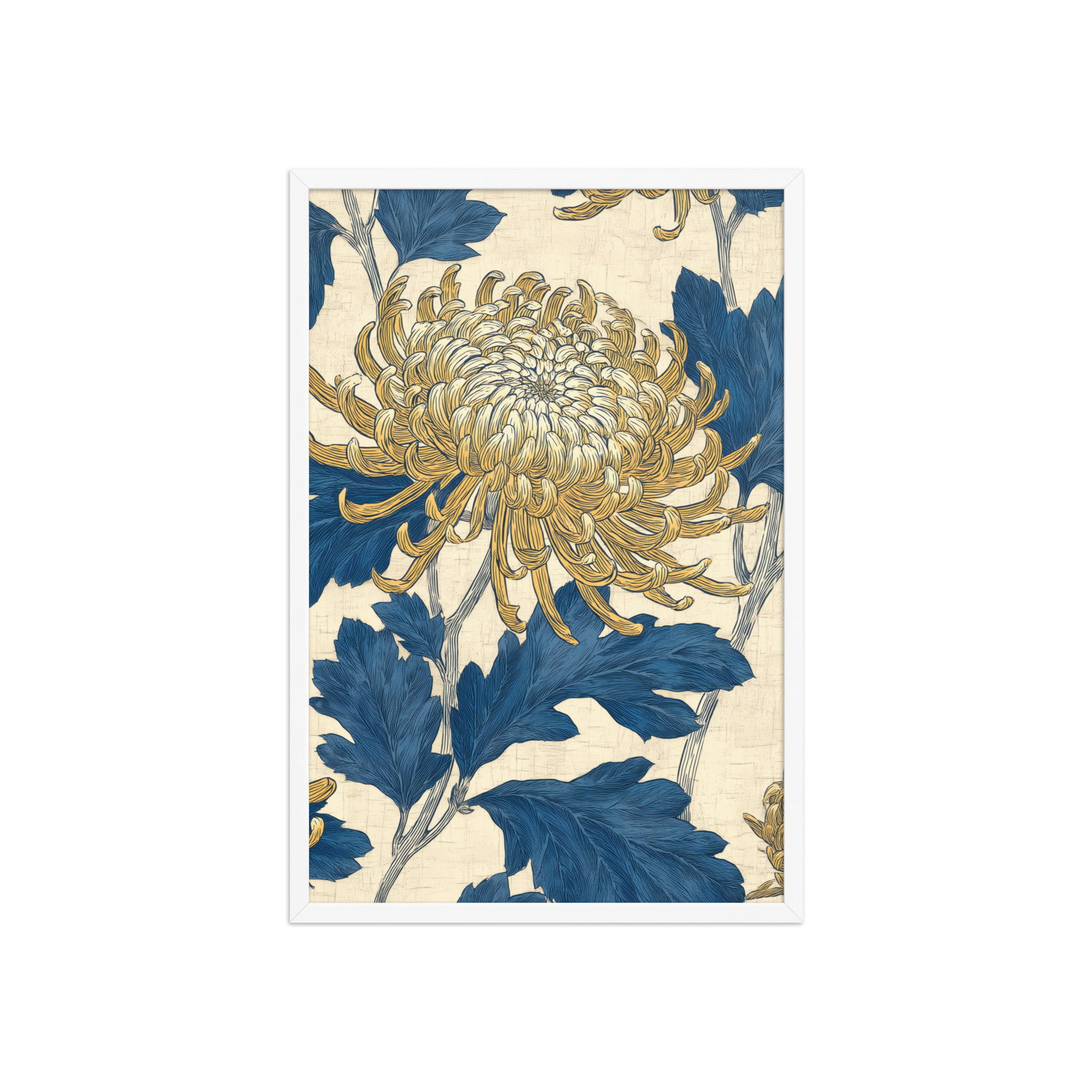 enhanced-matte-paper-framed-poster-in-white-20x30-front-68f9c2d915201.jpg Chrysanthemum Pattern — Botanical Wall Art — Framed Poster - Image 20