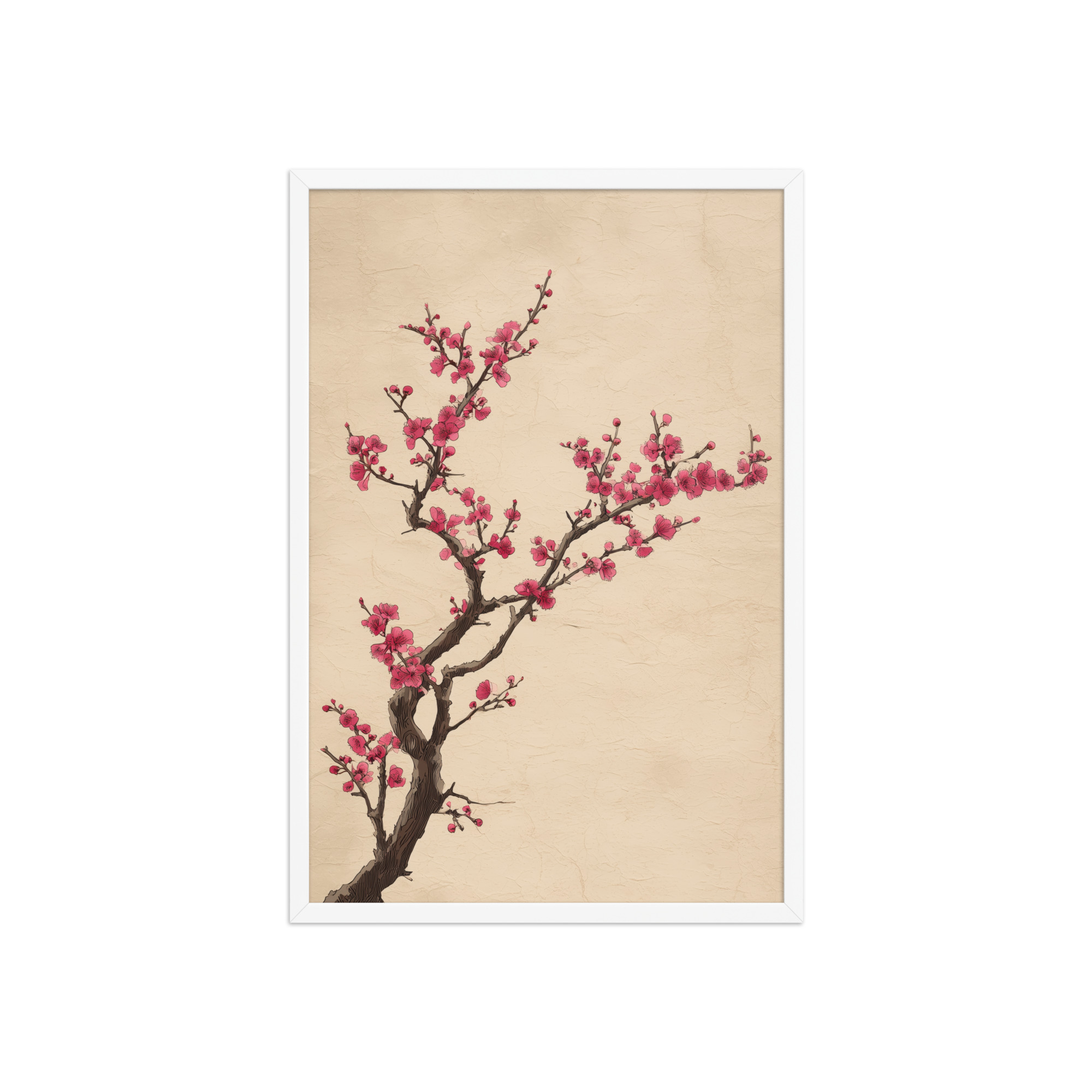 enhanced-matte-paper-framed-poster-in-white-20x30-front-68f9c4a5c5bb5.jpg Plum Blossom Branch — Japanese Ink Illustration Wall Decor — Framed Poster - Image 20