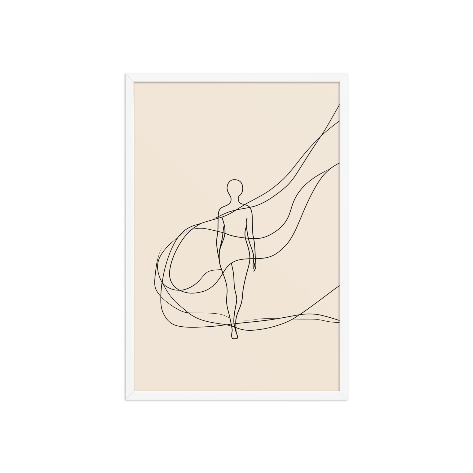 enhanced-matte-paper-framed-poster-in-white-20x30-front-68f9c6918ad6b.jpg Graceful Flow — Minimalist Single-Line Figure Wall Art — Framed Poster - Image 17