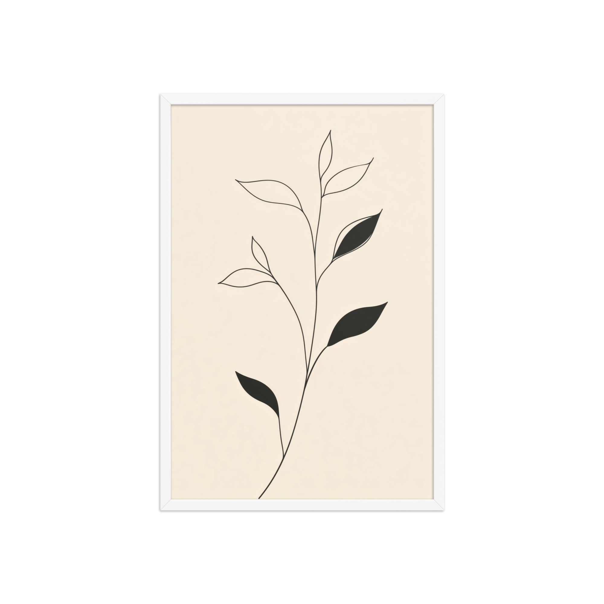 enhanced-matte-paper-framed-poster-in-white-20x30-front-68f9c6992c2b9.jpg Contrast in Nature — Minimalist Botanical Line Art — Framed Poster - Image 20