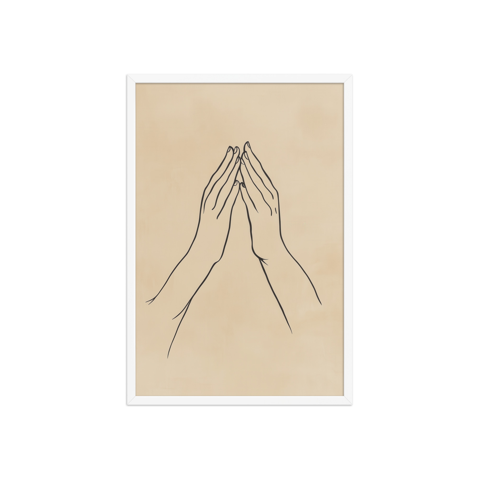 enhanced-matte-paper-framed-poster-in-white-20x30-front-68f9c77c723db.jpg Gyan Mudra Hands — Minimal Gesture Yoga Line Wall Decor — Framed Poster - Image 20