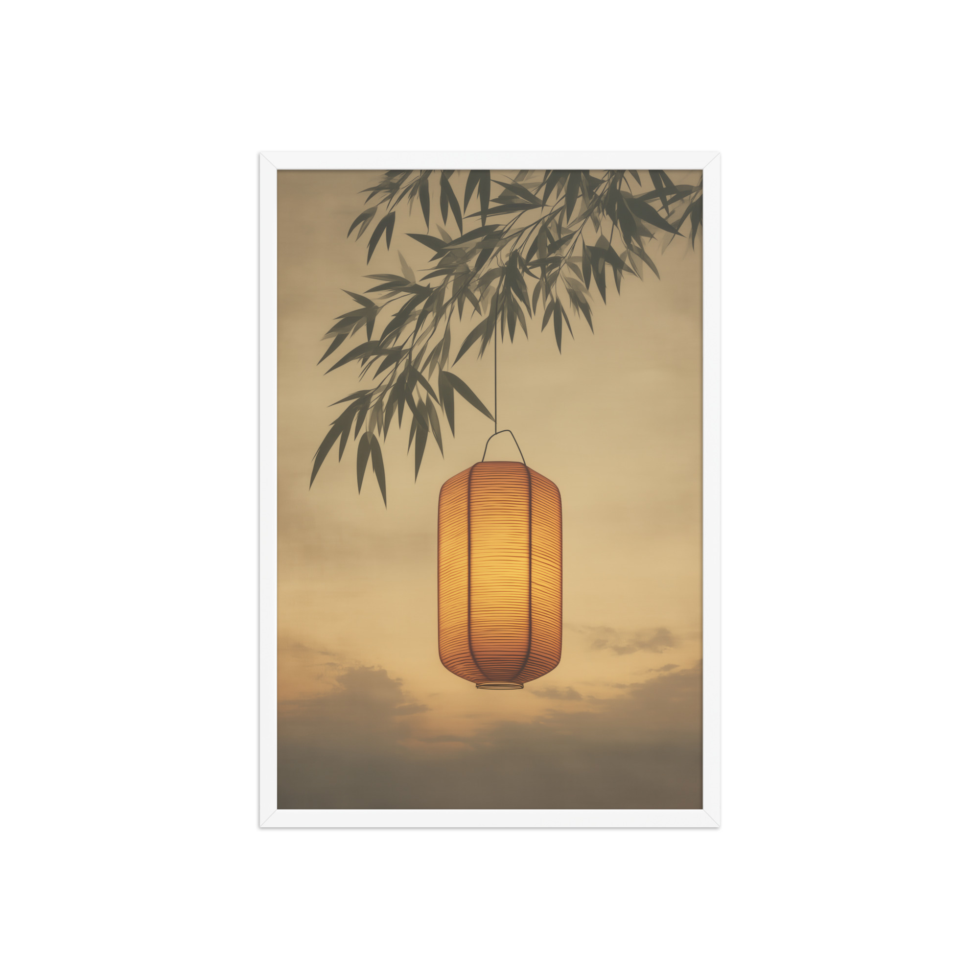 enhanced-matte-paper-framed-poster-in-white-20x30-front-68f9cb4c478dd.jpg Lantern Glow — Japanese Lantern Minimal Wall Decor — Framed Poster - Image 20