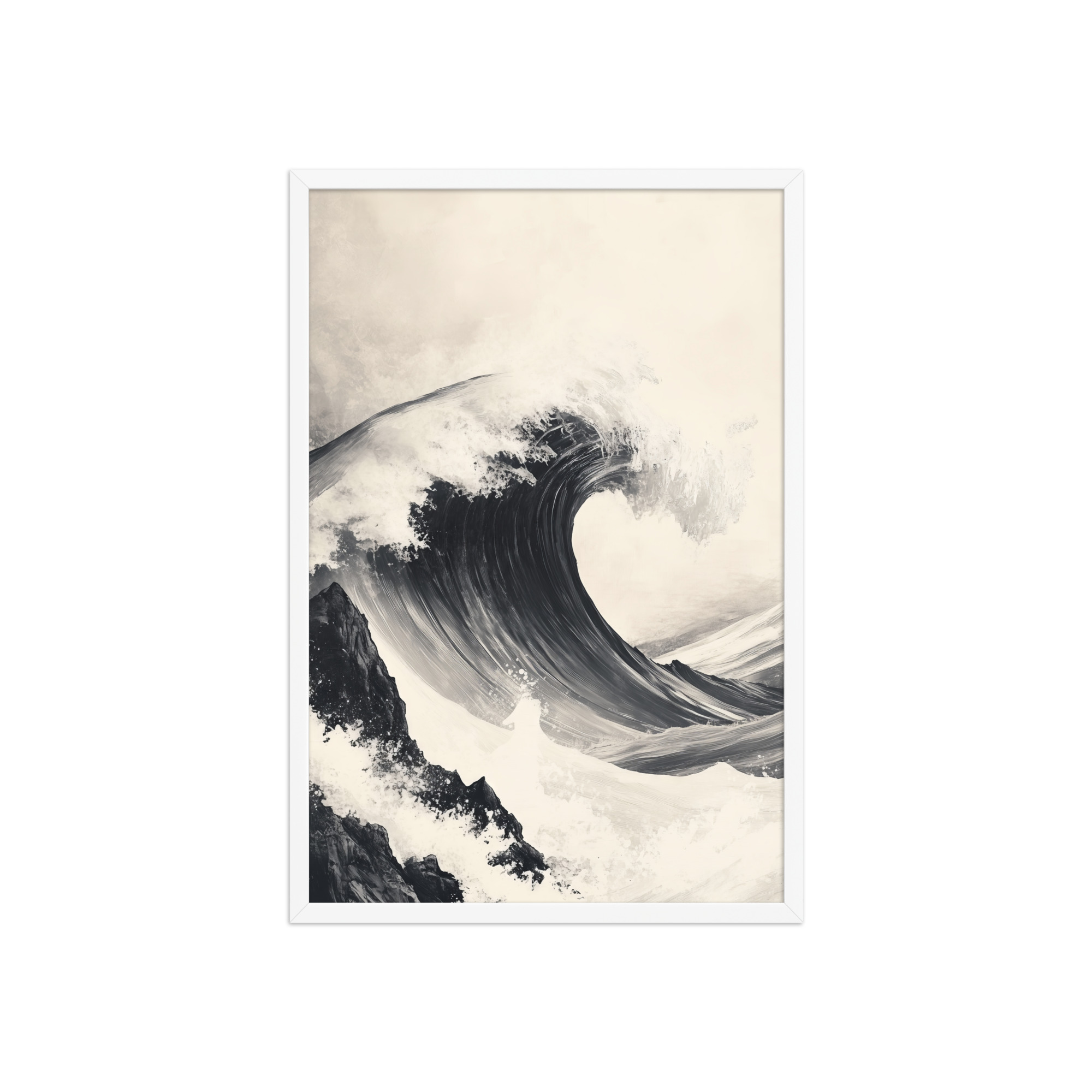 enhanced-matte-paper-framed-poster-in-white-20x30-front-68f9cd956f8d7.jpg Tidal Harmony — Japanese Wave Minimal Seascape Wall Art — Framed Poster - Image 20
