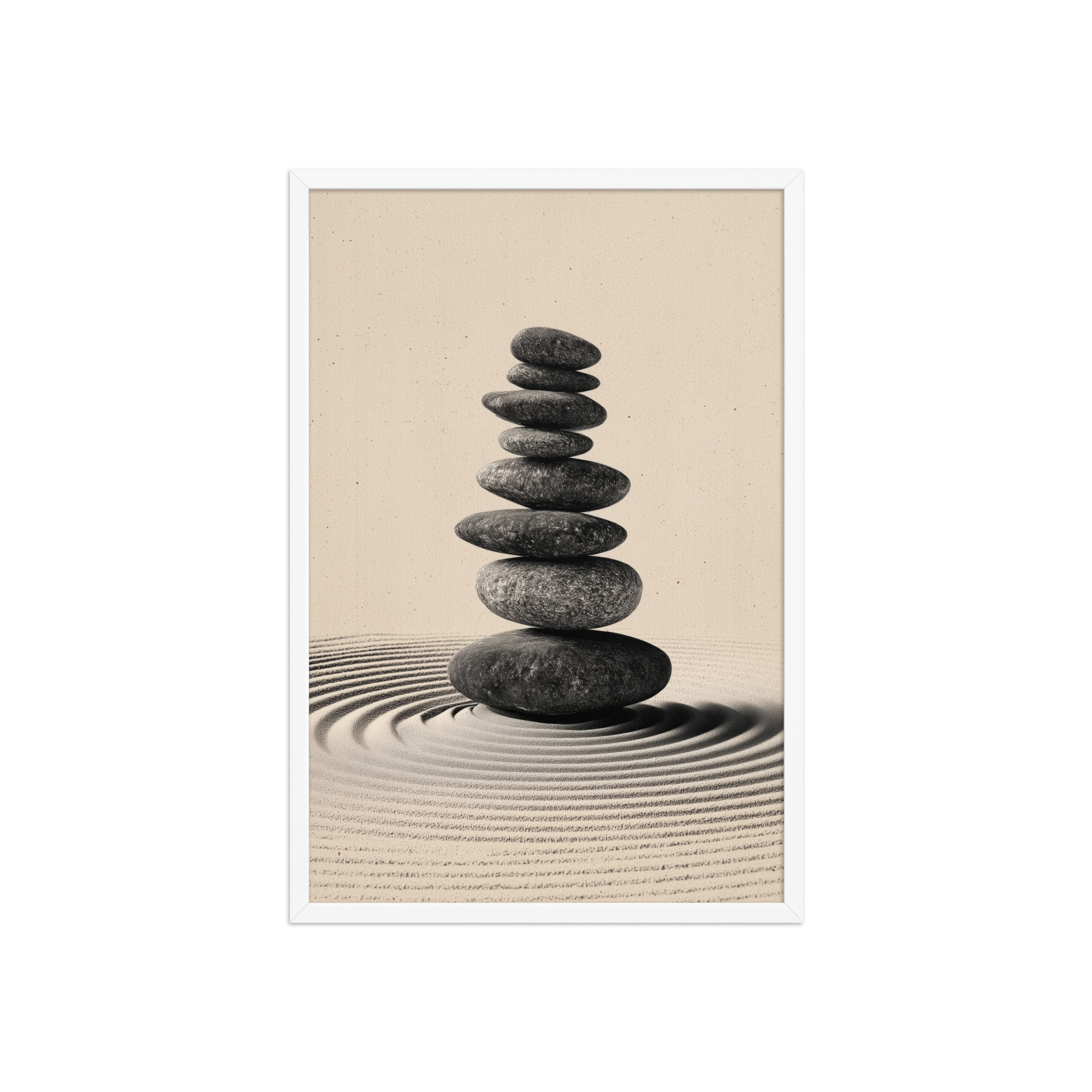 enhanced-matte-paper-framed-poster-in-white-20x30-front-68f9e460c0871.jpg Balanced Stillness – Stacked Stones I Neutral Zen Stones Wall Art – Framed Poster - Image 23