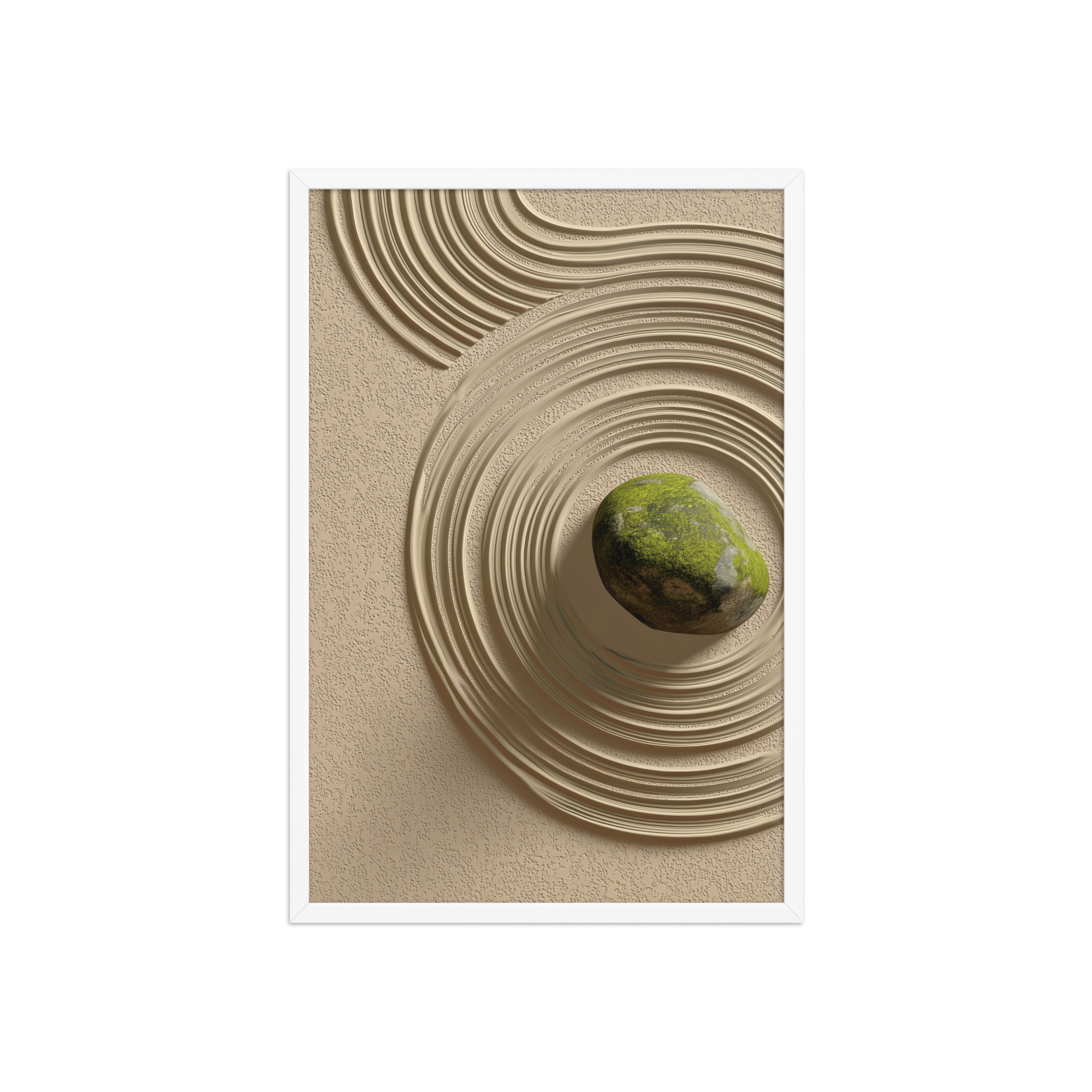 enhanced-matte-paper-framed-poster-in-white-20x30-front-68f9e5b7c80fb.jpg Zen Garden Harmony – Moss Stone I Minimal Wall Art – Framed Poster - Image 20