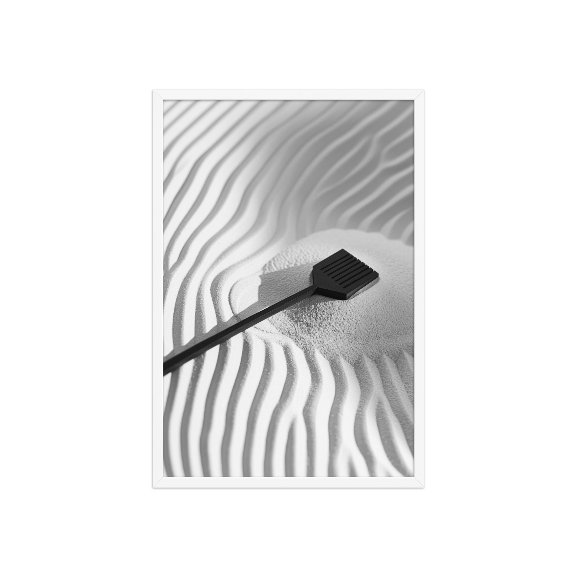 enhanced-matte-paper-framed-poster-in-white-20x30-front-68f9e8d8201a1.jpg Zen Sand Rake – Minimal Monochrome Ripples Wall Art – Framed Poster - Image 23