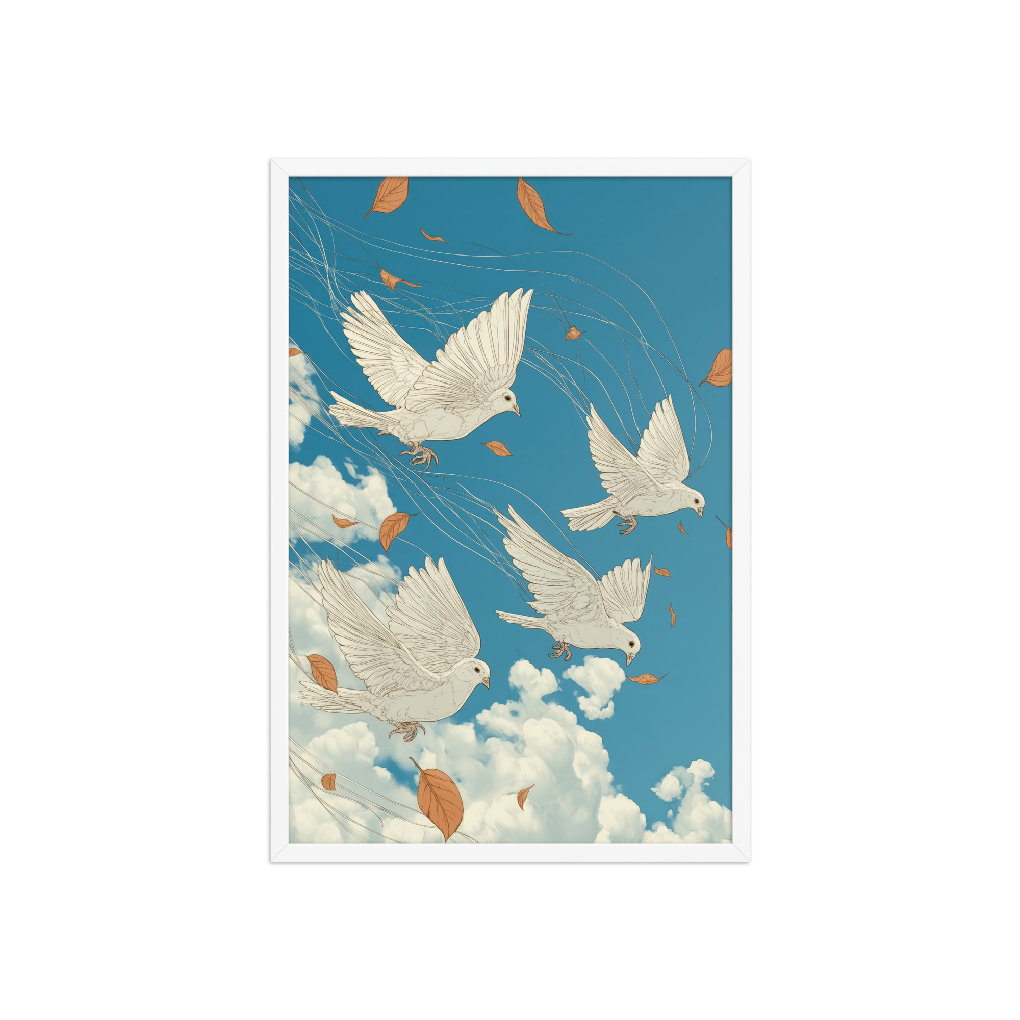 enhanced-matte-paper-framed-poster-in-white-20x30-front-68f9f7504ee9c.jpg White Doves in Wind (Hokusai) – Autumn Leaves in Flight Ukiyo-e Wall Decor – Framed Poster - Image 17