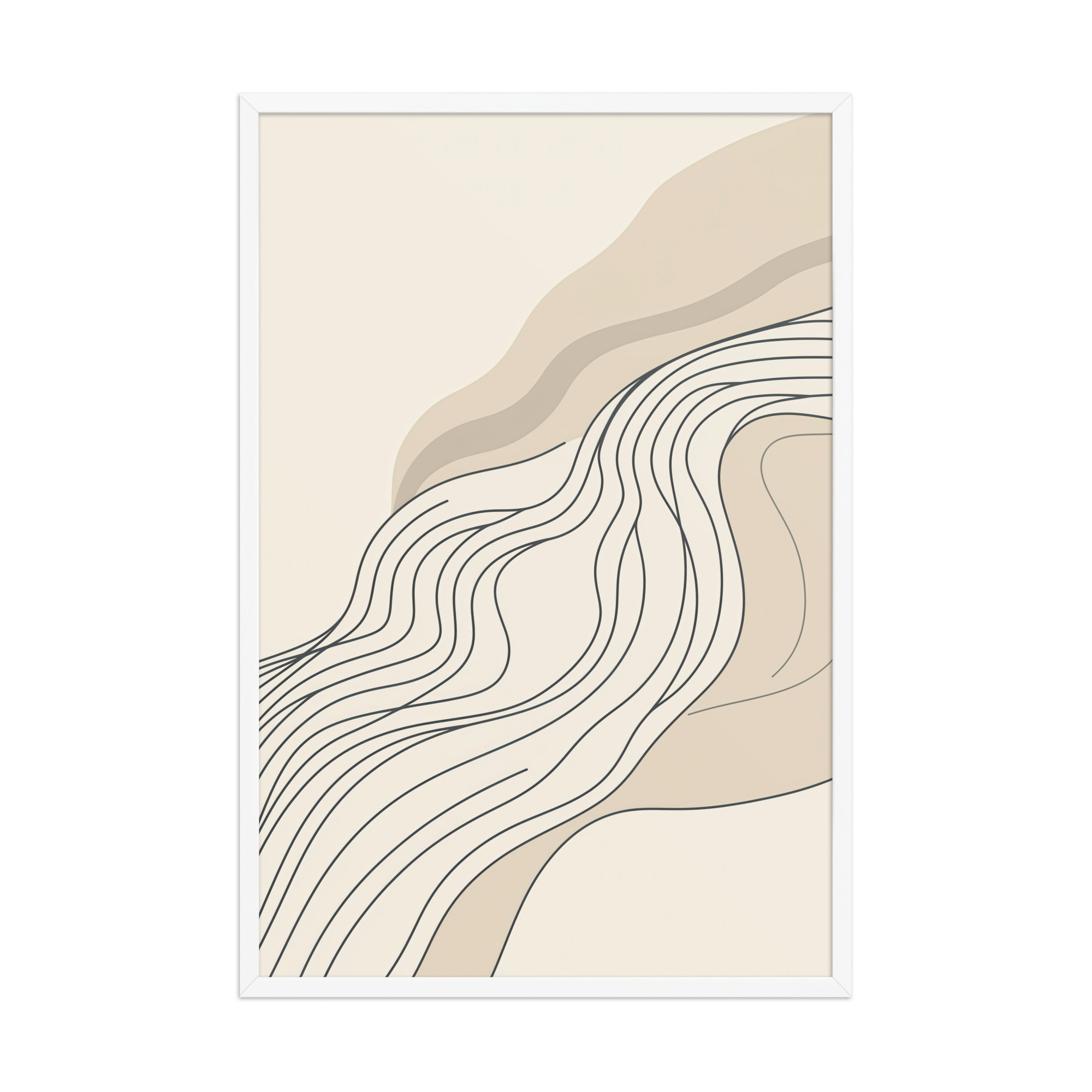 enhanced-matte-paper-framed-poster-in-white-24x36-front-68f897180876e.jpg Soft Line Flow — Minimal Warm Neutral Color Abstract Line Art — Framed Poster - Image 15