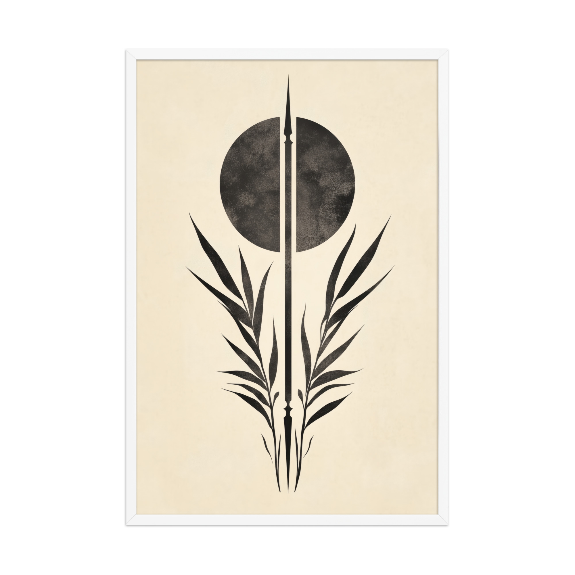 enhanced-matte-paper-framed-poster-in-white-24x36-front-68f89857c7d06.jpg Zen Botanical Emblem — Minimal Botanical Ink Wall Art — Framed Poster - Image 18