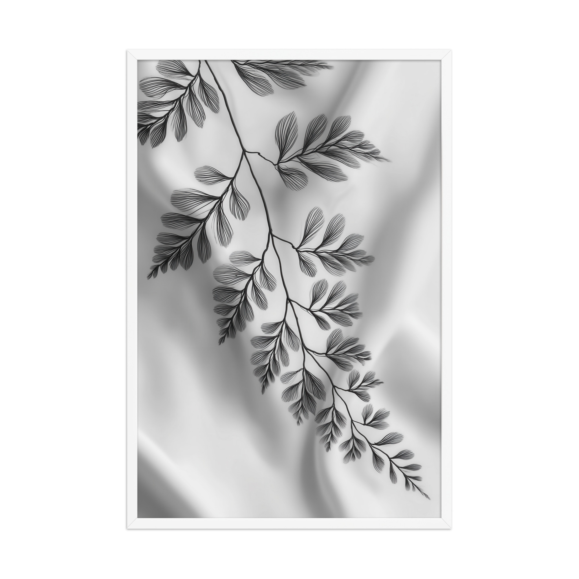 enhanced-matte-paper-framed-poster-in-white-24x36-front-68f909383ea99.jpg Fern of Still Shadows — Botanical Ink Wall Decor — Framed Poster - Image 15