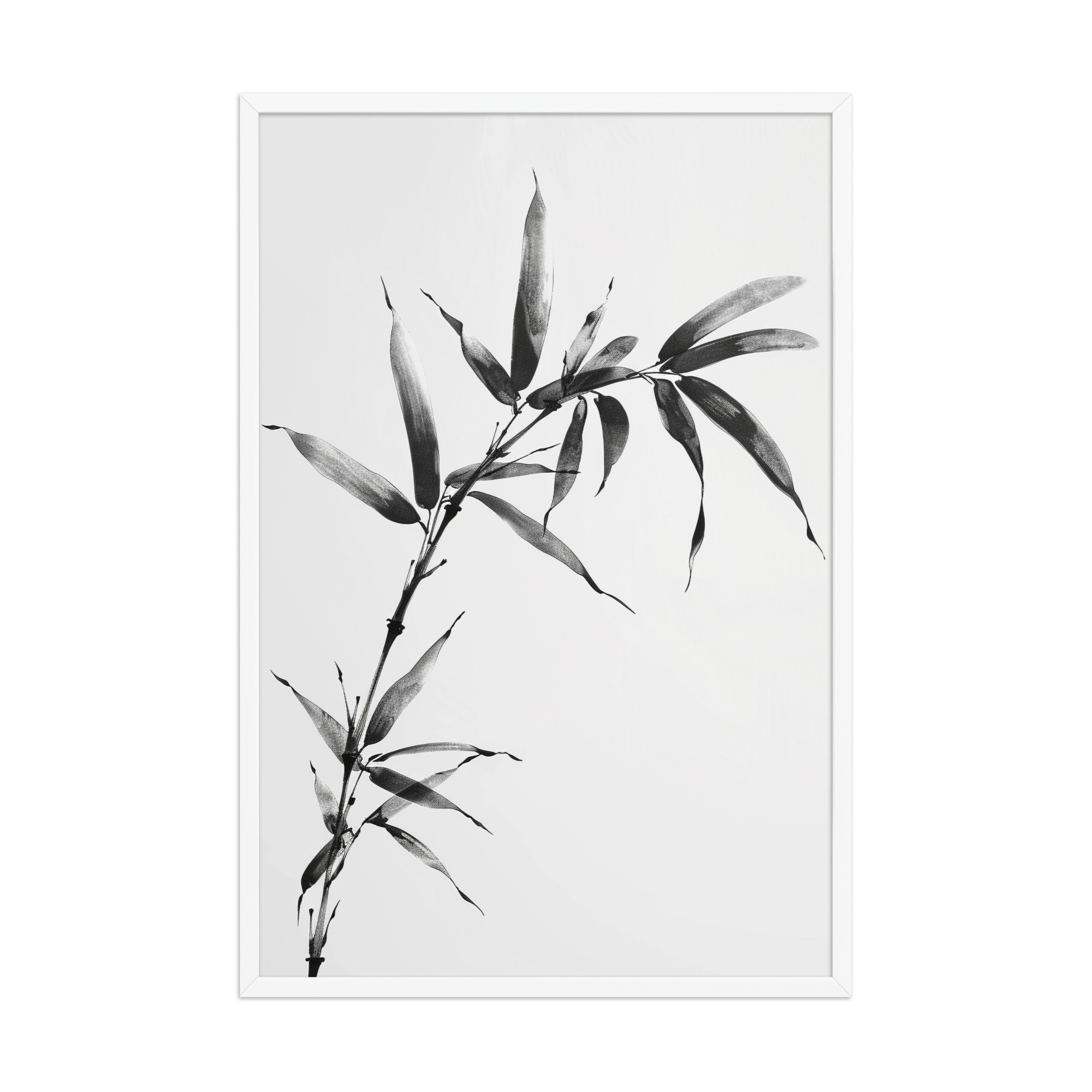 enhanced-matte-paper-framed-poster-in-white-24x36-front-68f921a9998e1.jpg Minimalist Bamboo — Sumi-e Black Ink Wall Art — Framed Poster - Image 18