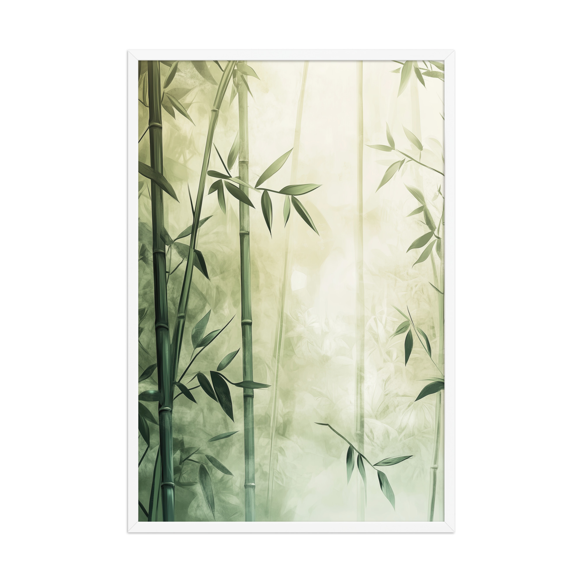 enhanced-matte-paper-framed-poster-in-white-24x36-front-68f925ef84929.jpg Whispering Bamboo Forest — Japandi Nature Botanical Wall Decor — Framed Poster - Image 18