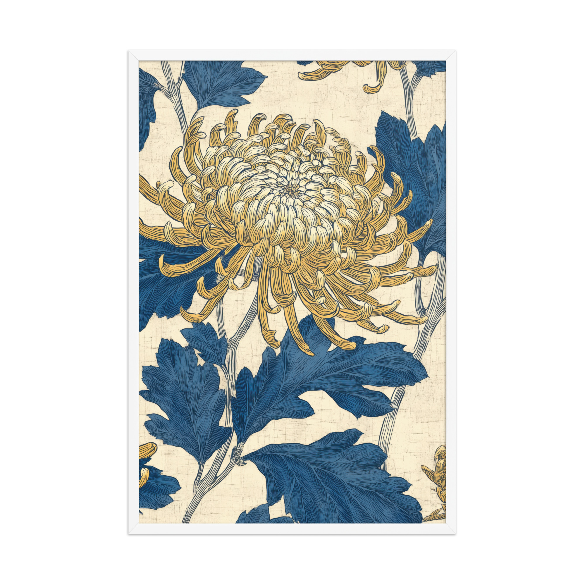 enhanced-matte-paper-framed-poster-in-white-24x36-front-68f9c2d915247.jpg Chrysanthemum Pattern — Botanical Wall Art — Framed Poster - Image 21