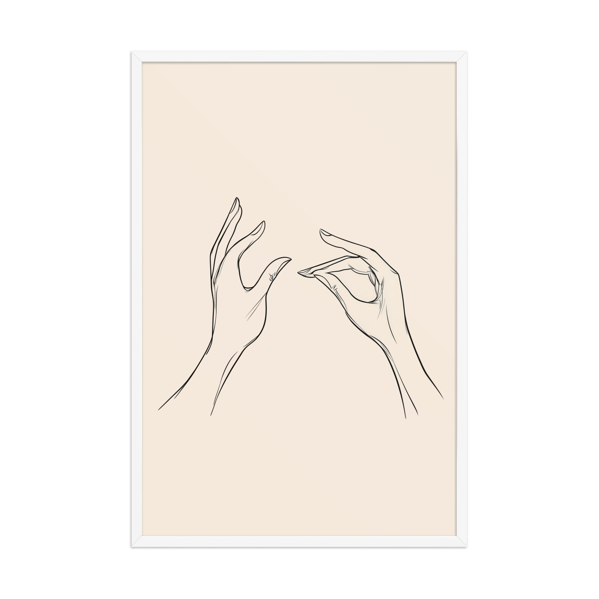 enhanced-matte-paper-framed-poster-in-white-24x36-front-68f9c51ae4516.jpg Gyan Mudra Hands — Minimal Line Wall Art — Framed Poster - Image 24
