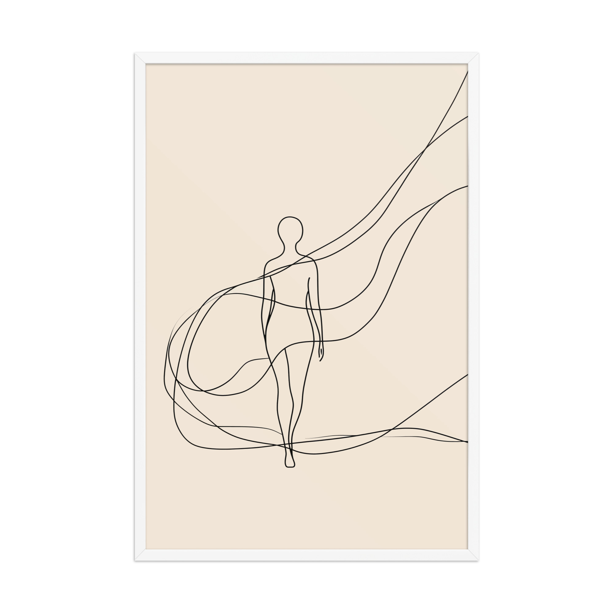 enhanced-matte-paper-framed-poster-in-white-24x36-front-68f9c6918adaf.jpg Graceful Flow — Minimalist Single-Line Figure Wall Art — Framed Poster - Image 18