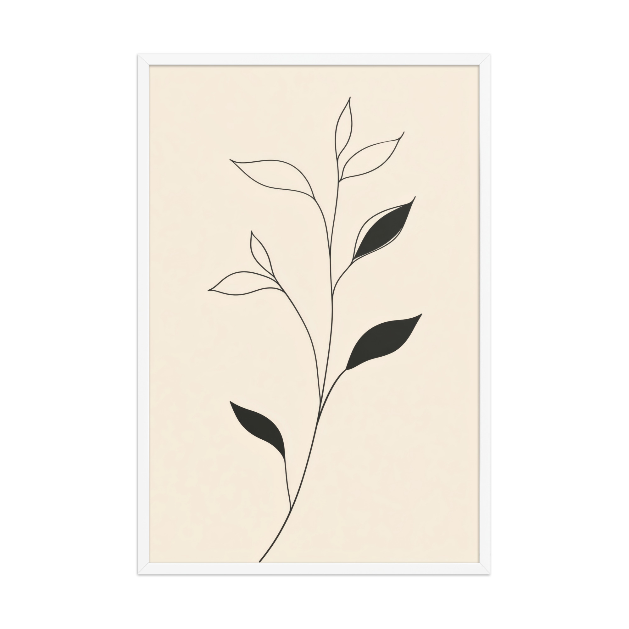 enhanced-matte-paper-framed-poster-in-white-24x36-front-68f9c6992c33c.jpg Contrast in Nature — Minimalist Botanical Line Art — Framed Poster - Image 21