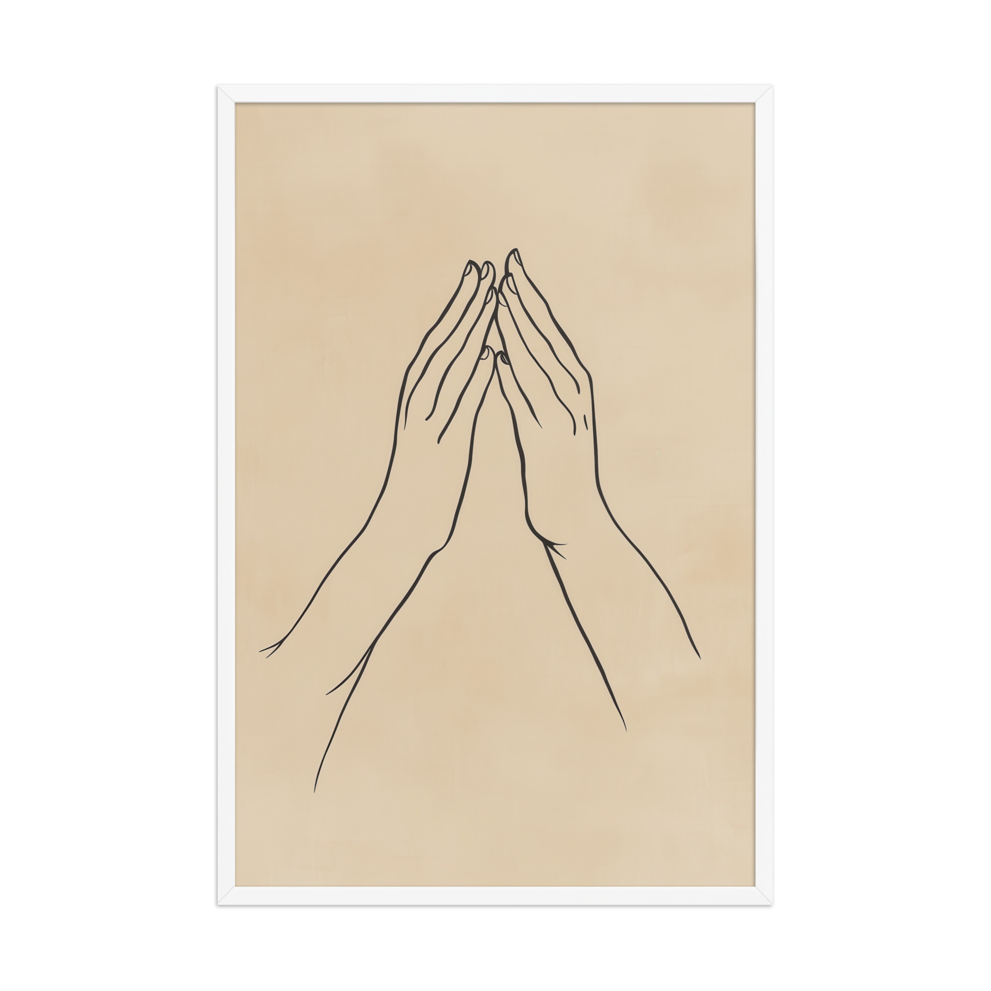 enhanced-matte-paper-framed-poster-in-white-24x36-front-68f9c77c7241d.jpg Gyan Mudra Hands — Minimal Gesture Yoga Line Wall Decor — Framed Poster - Image 21