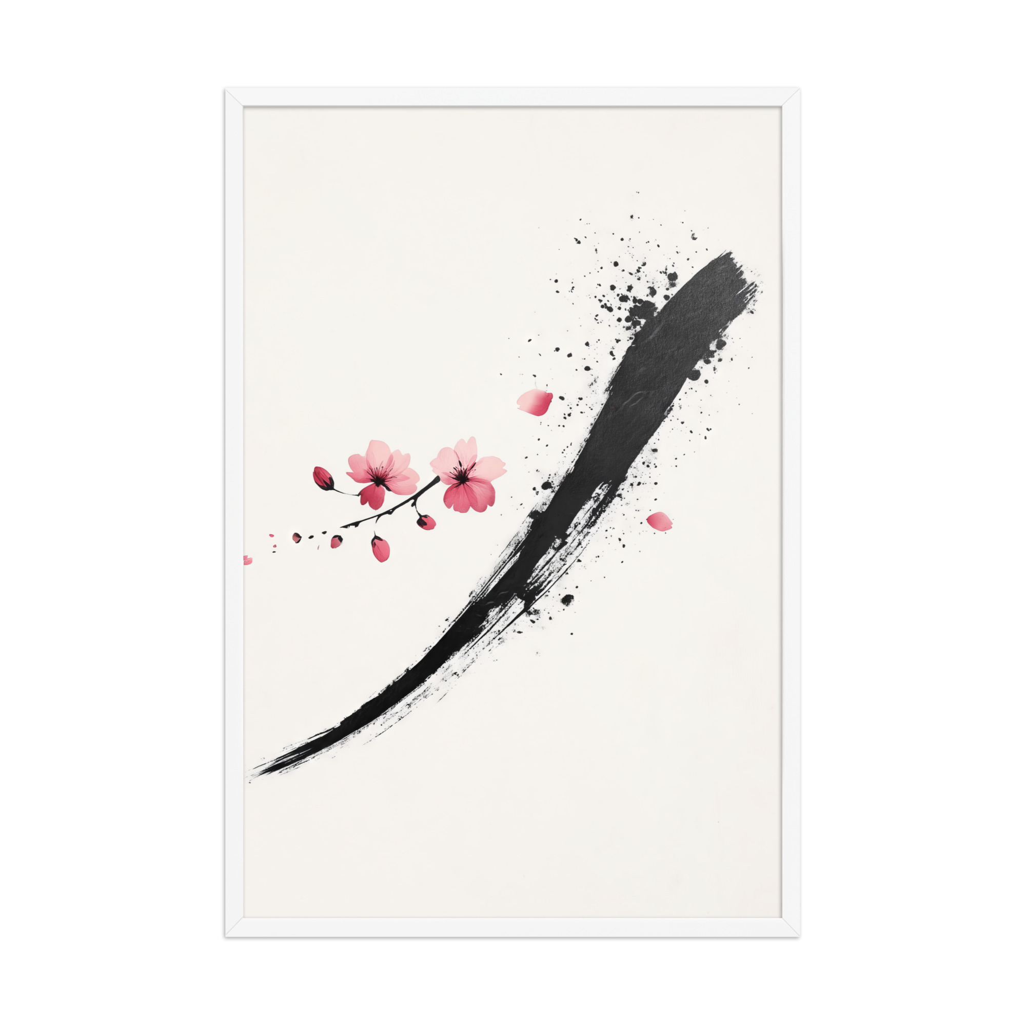 enhanced-matte-paper-framed-poster-in-white-24x36-front-68f9d161946f1.jpg Zen Blossom Stroke — Minimal Cherry Blossom Sumi-e Brush Wall Art — Framed Poster - Image 15