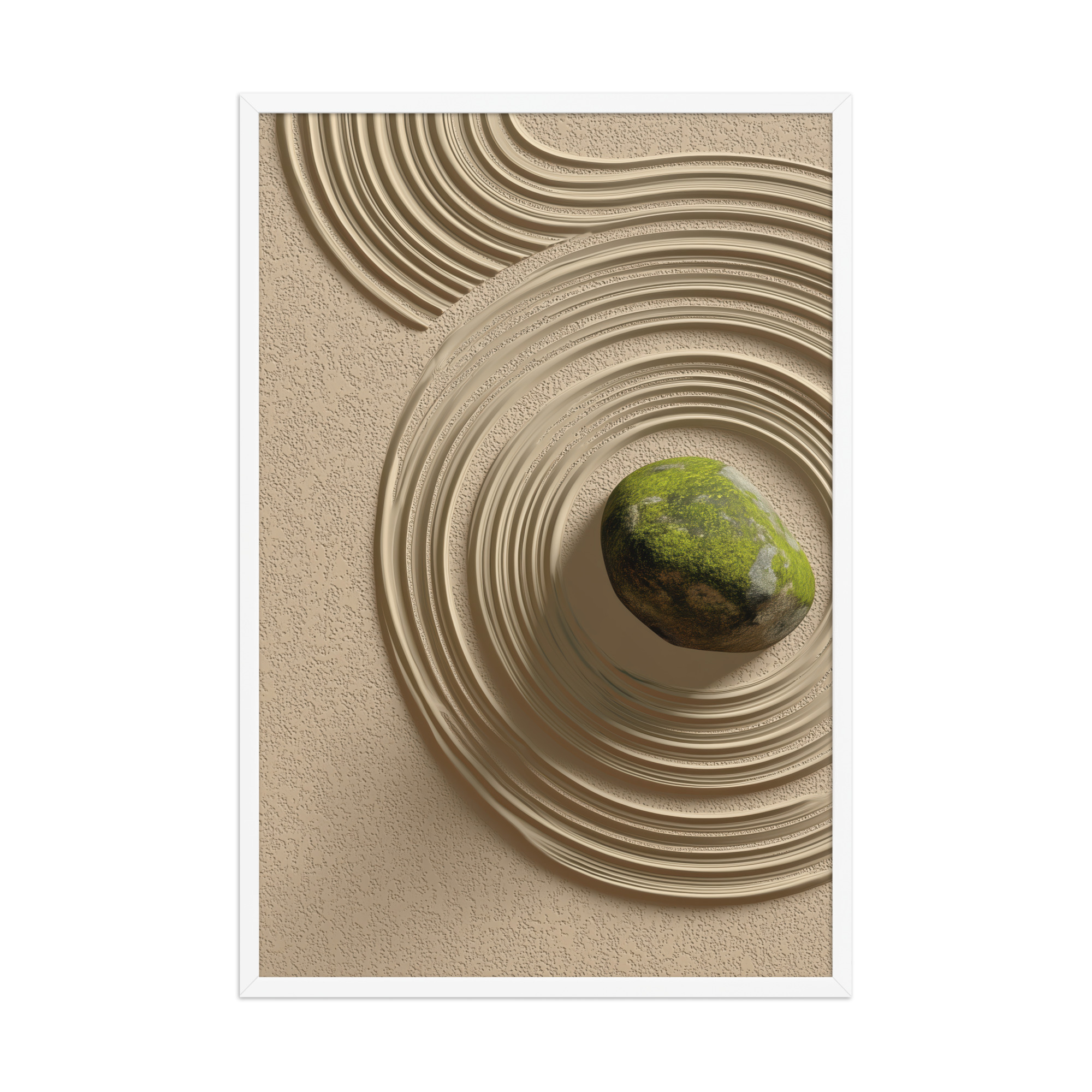 enhanced-matte-paper-framed-poster-in-white-24x36-front-68f9e5b7c817d.jpg Zen Garden Harmony – Moss Stone I Minimal Wall Art – Framed Poster - Image 21