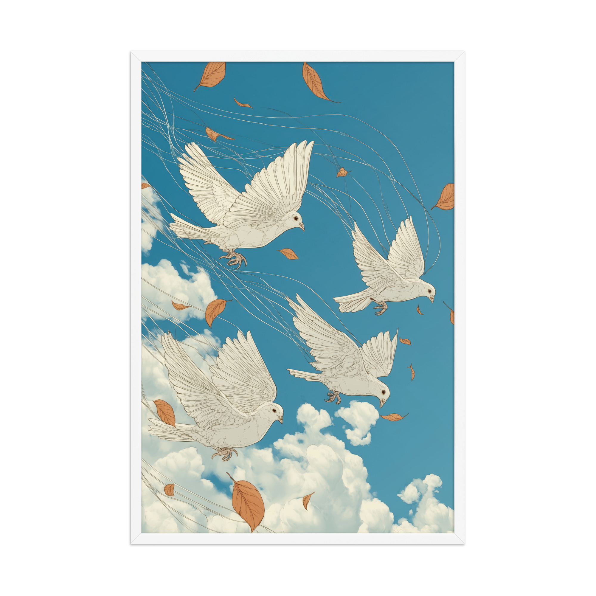 enhanced-matte-paper-framed-poster-in-white-24x36-front-68f9f7504eee0.jpg White Doves in Wind (Hokusai) – Autumn Leaves in Flight Ukiyo-e Wall Decor – Framed Poster - Image 18