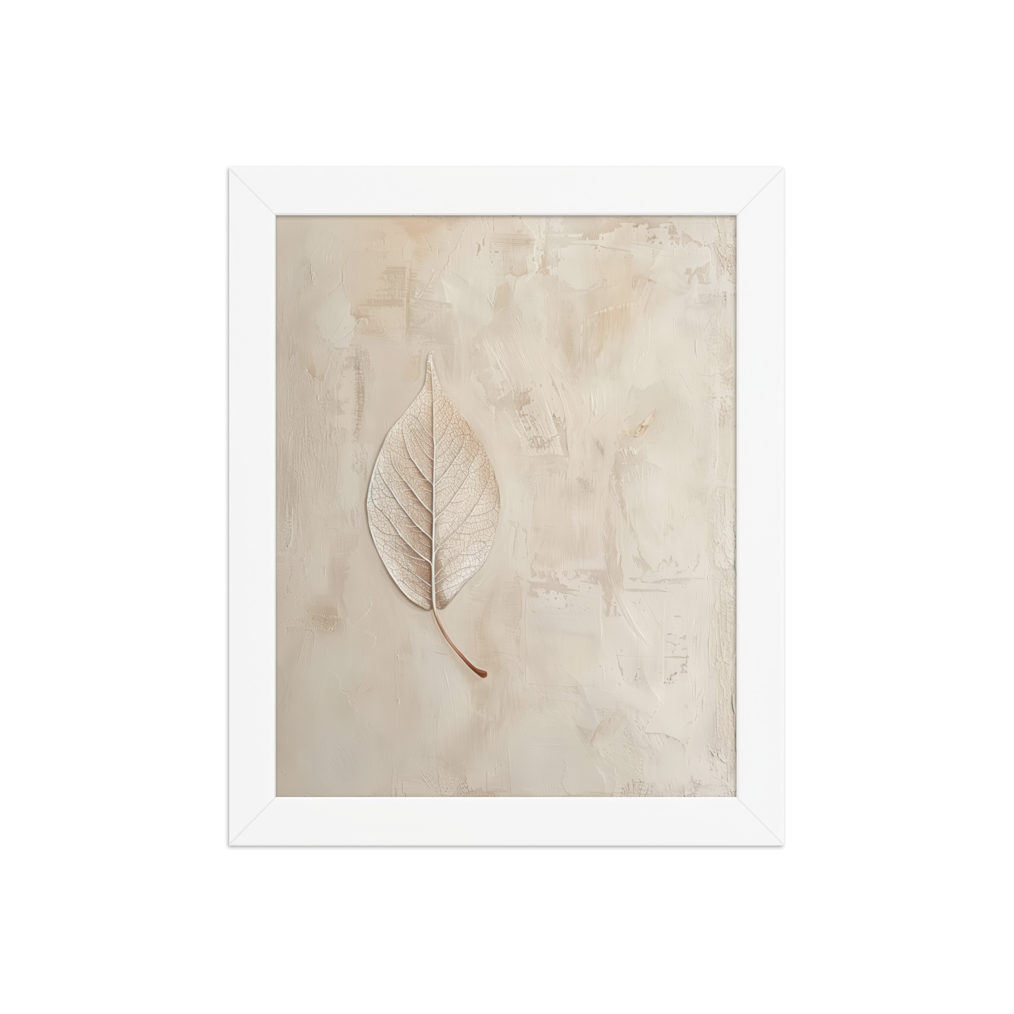 enhanced-matte-paper-framed-poster-in-white-8x10-front-68f9c345b3b53.jpg Wabi-Sabi Leaf II — Neutral Textured Botanical Wall Art — Framed Poster - Image 17