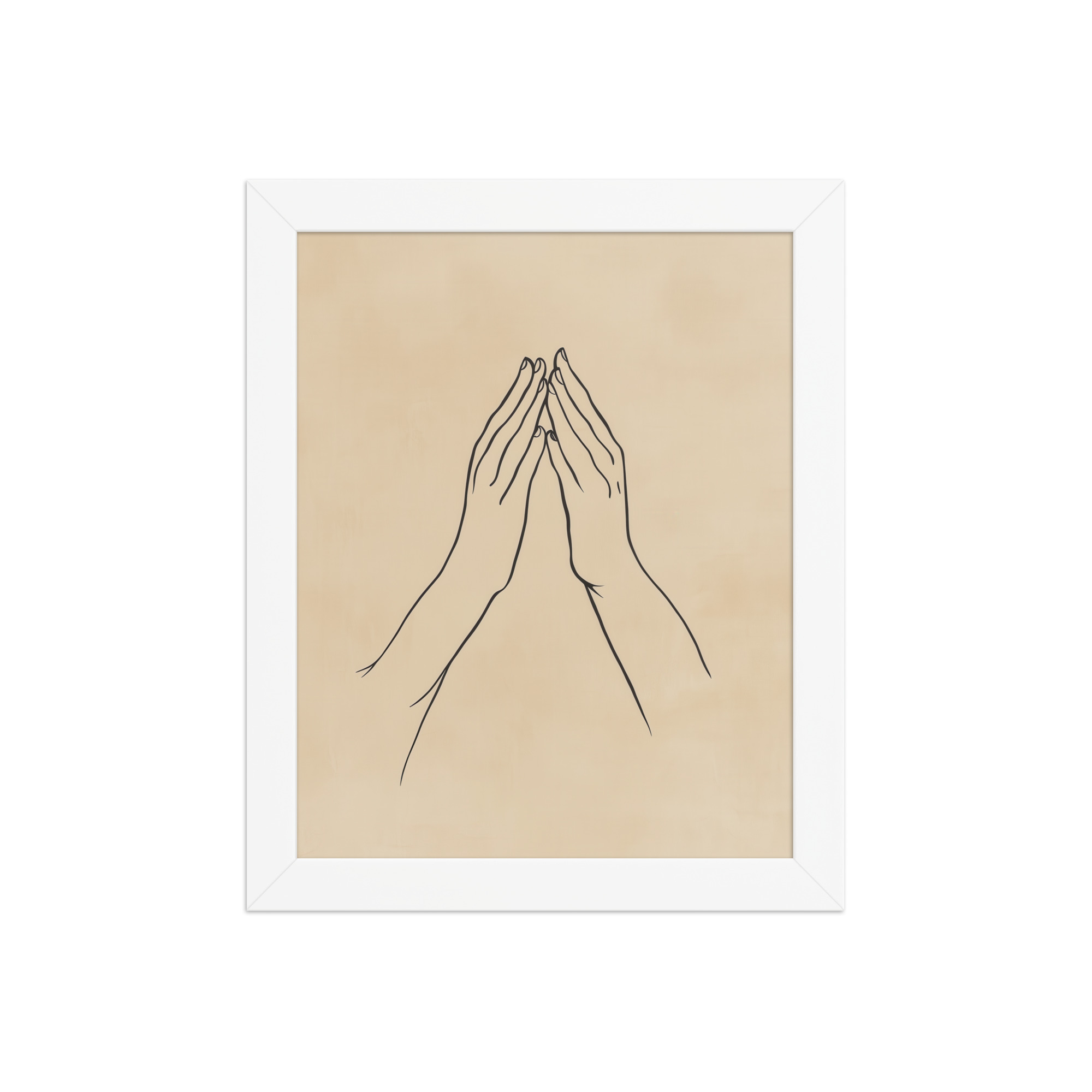 enhanced-matte-paper-framed-poster-in-white-8x10-front-68f9c77c72135.jpg Gyan Mudra Hands — Minimal Gesture Yoga Line Wall Decor — Framed Poster - Image 15