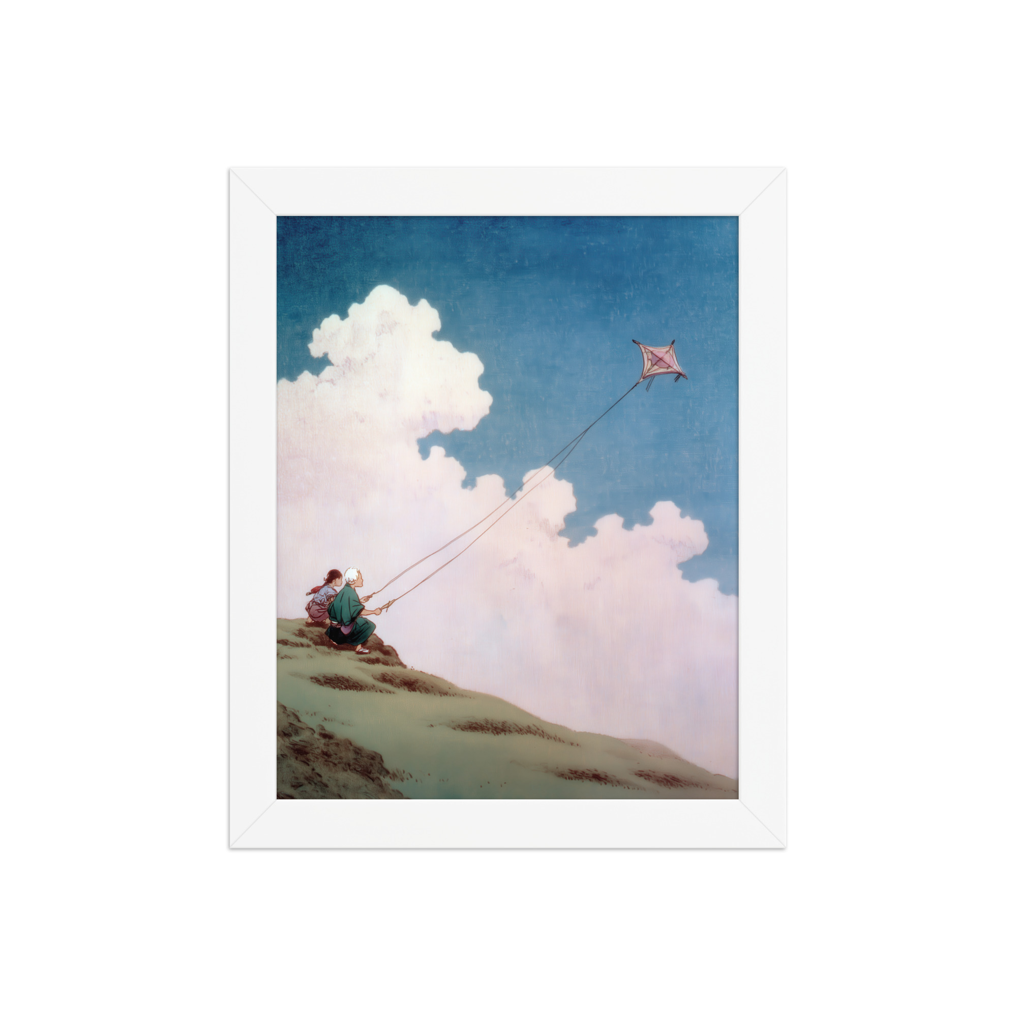 enhanced-matte-paper-framed-poster-in-white-8x10-front-68f9f68a52551.jpg Flying Lessons in the Sky – Ukiyo-e Wall Art Print – Framed Poster - Image 11