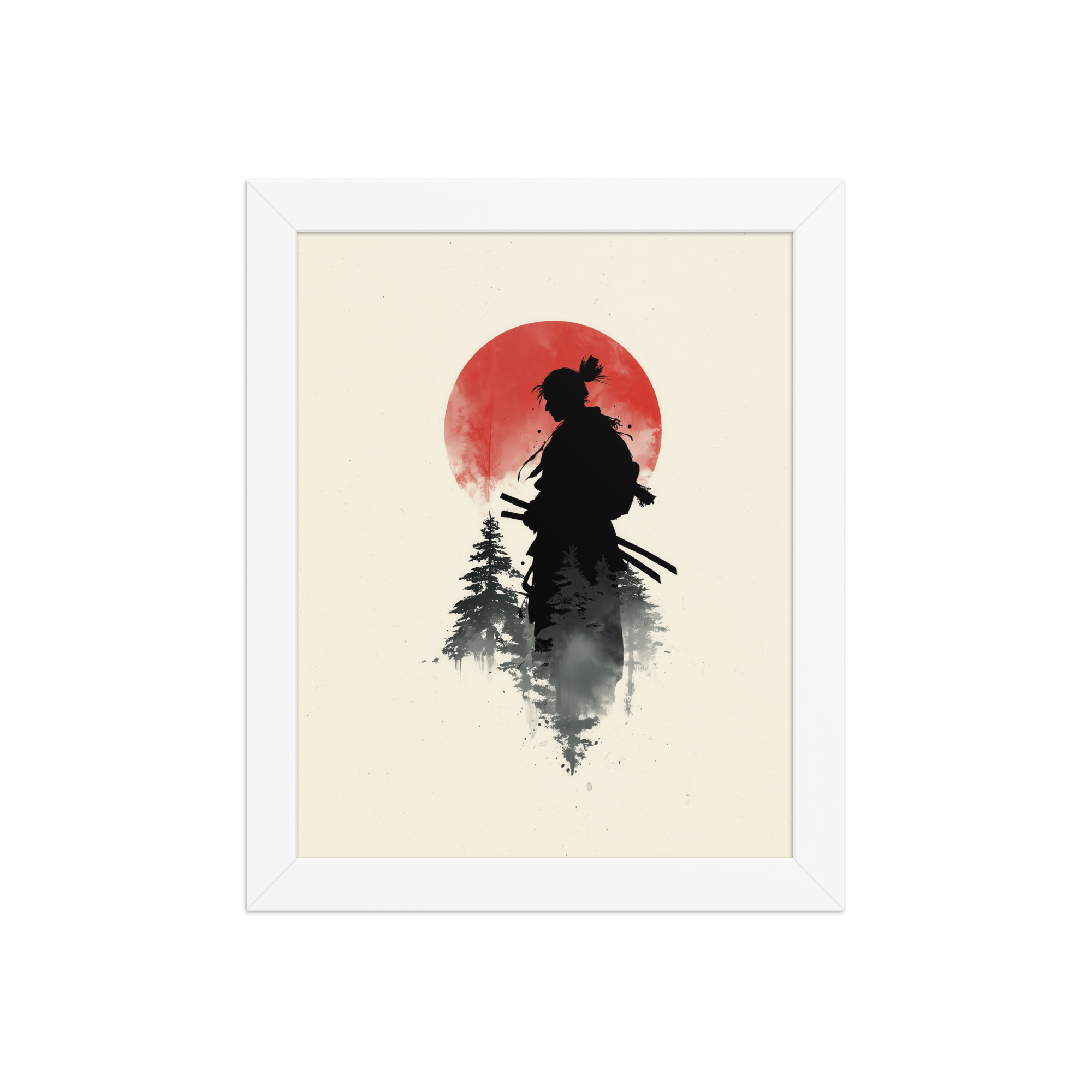 enhanced-matte-paper-framed-poster-in-white-8x10-front-68fa15d3596c0.jpg Silent Watch Samurai II – Minimalist Japandi Samurai Minimal Japanese Decor – Framed Poster - Image 17